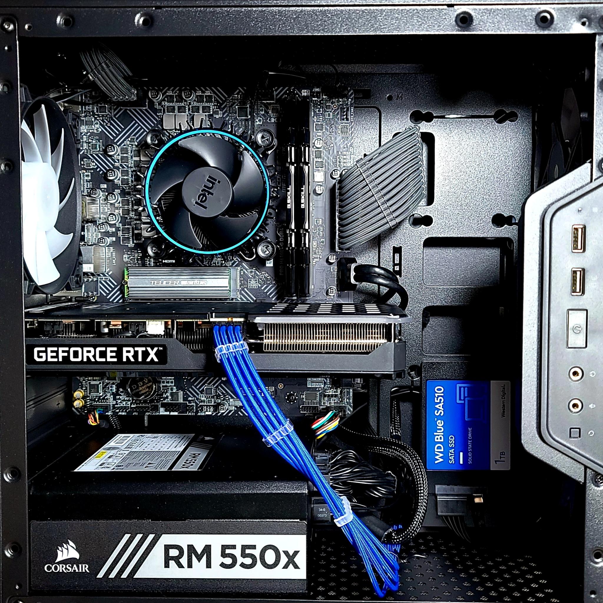 Dark Mist II-i3 12100F, RTX 3060TI, 1.25 Tb SSDs, 32Gb DDR4