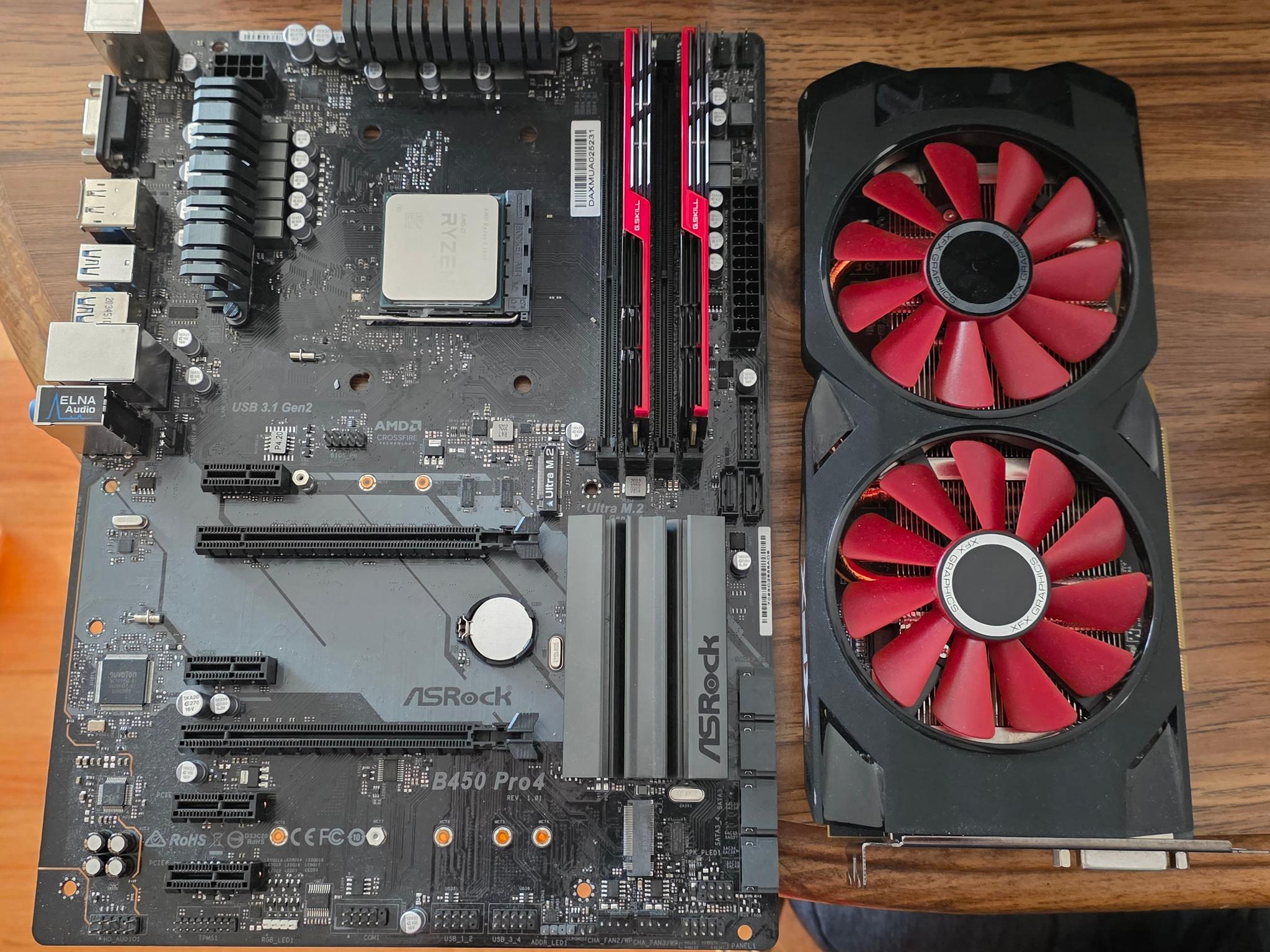 Ryzen 5 3600, B450 Pro 4, 16gb Trident Z 3400mhz, RX 570 4gb