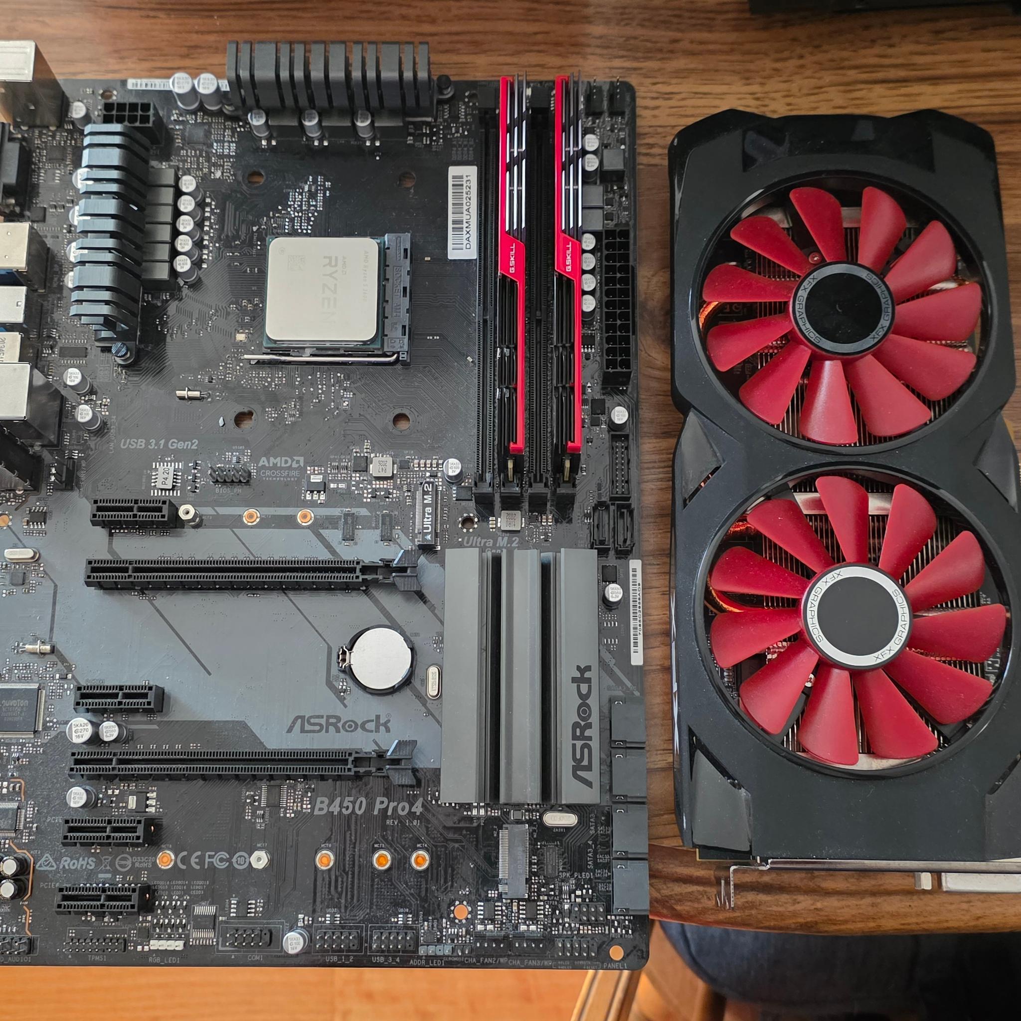 Ryzen 5 3600, B450 Pro 4, 16gb Trident Z 3400mhz, RX 570 4gb
