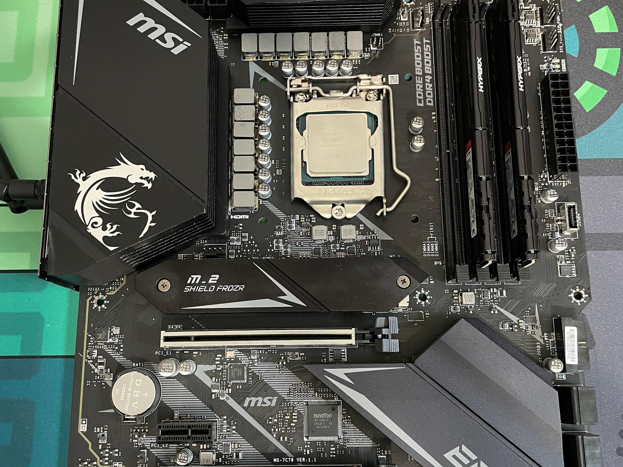 MSI MPG Z490 GAMING EDGE WIFI w/Intel Core i7-10700k and Kingston HyperX Fury DDR4 3000 32GB Kit