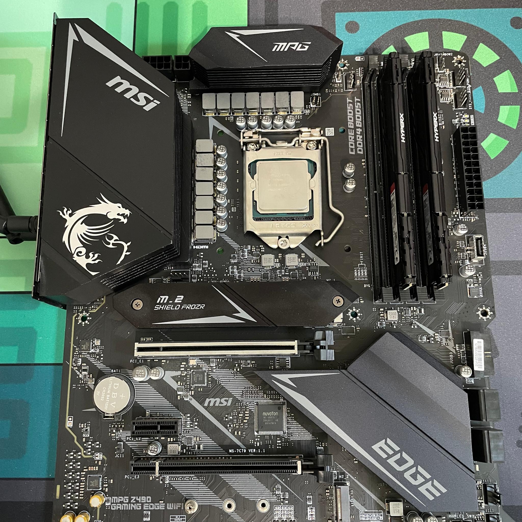 MSI MPG Z490 GAMING EDGE WIFI w/Intel Core i7-10700k and Kingston HyperX Fury DDR4 3000 32GB Kit