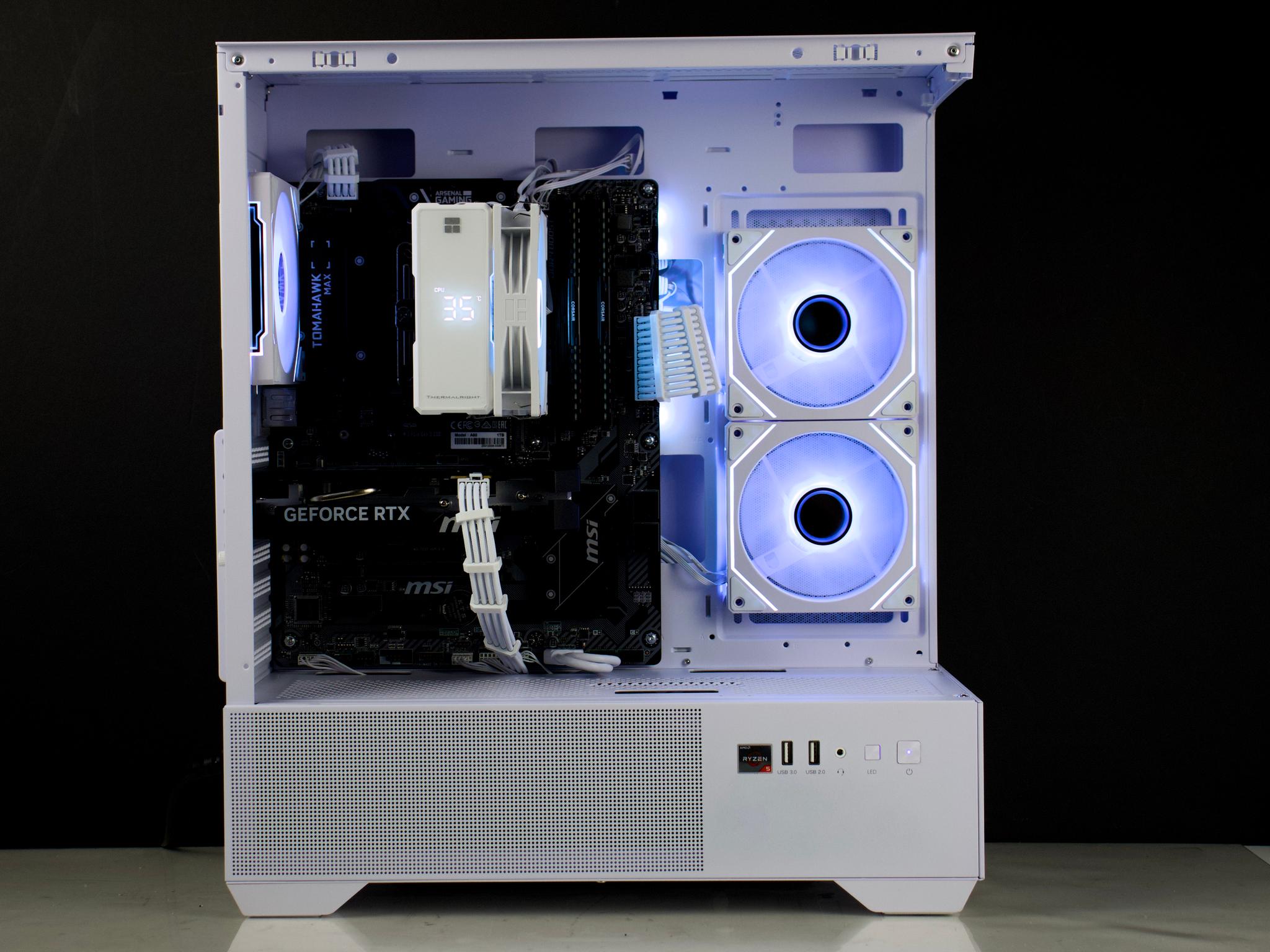 ⚪🔵  Gaming PC - RTX 5060 - Ryzen 5 5600XT - 32GB Ram - 1TB NVMe SSD - Digital Display 🔵⚪