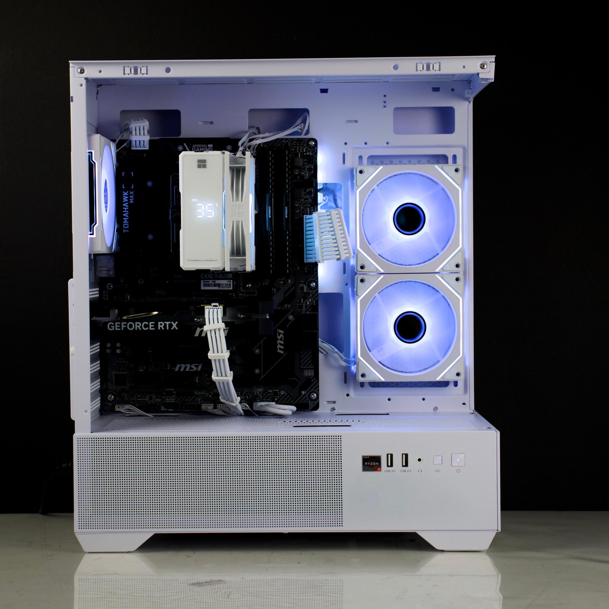 ⚪🔵  Gaming PC - RTX 5060 - Ryzen 5 5600XT - 32GB Ram - 1TB NVMe SSD - Digital Display 🔵⚪