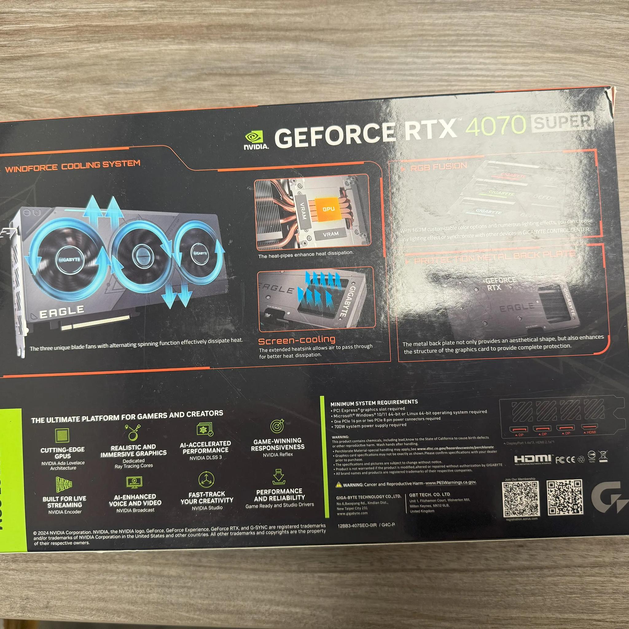 *NIB* GIGABYTE GeForce RTX 4070 Super Eagle OC 12GB