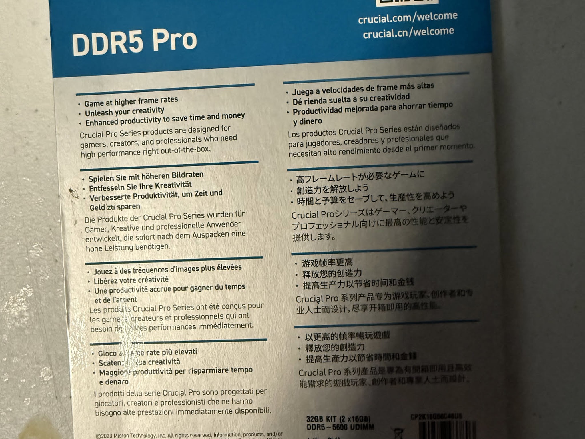 Crucial Pro Series 32GB (2x16GB) DDR5 RAM Kit