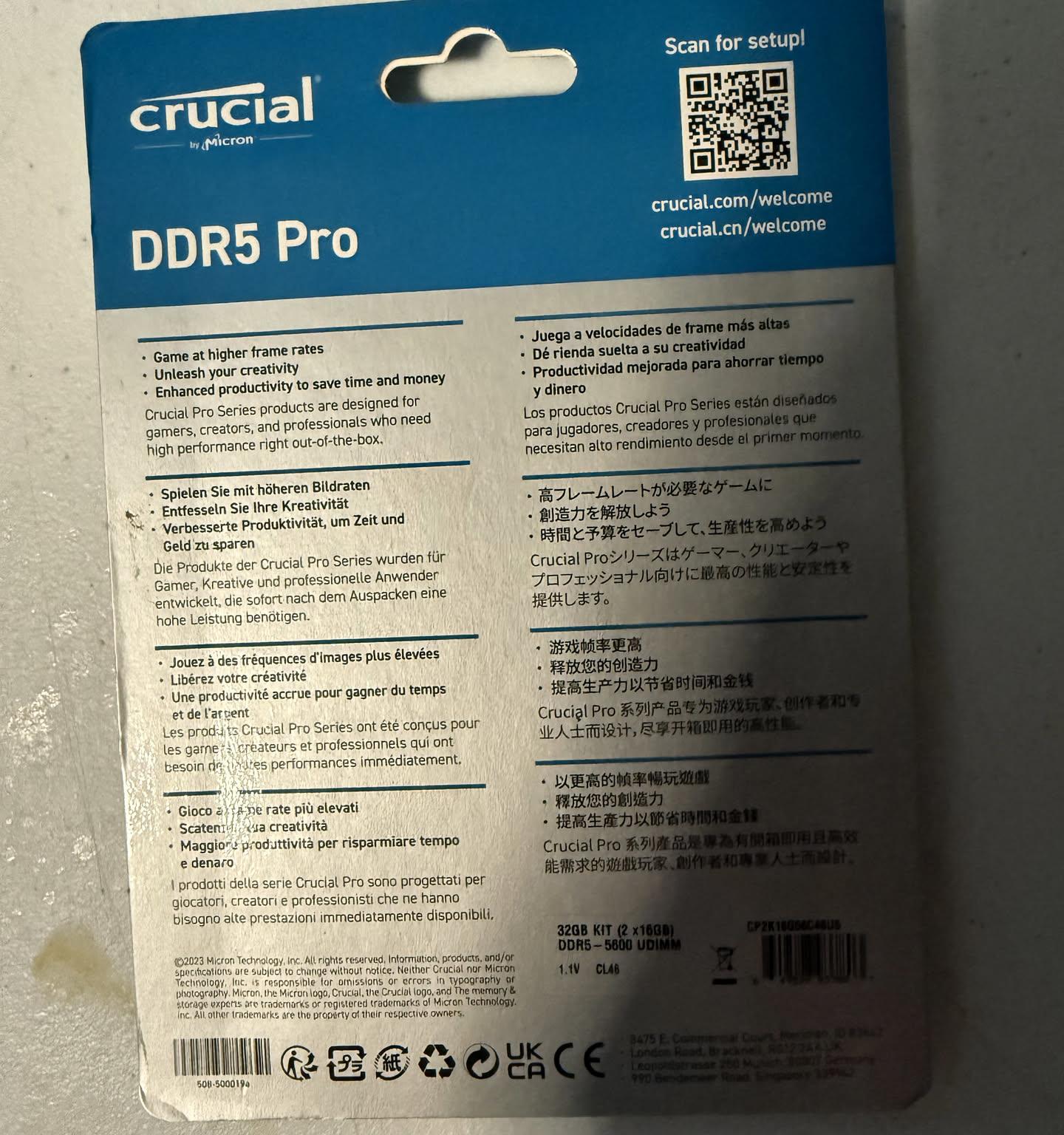 Crucial Pro Series 32GB (2x16GB) DDR5 RAM Kit
