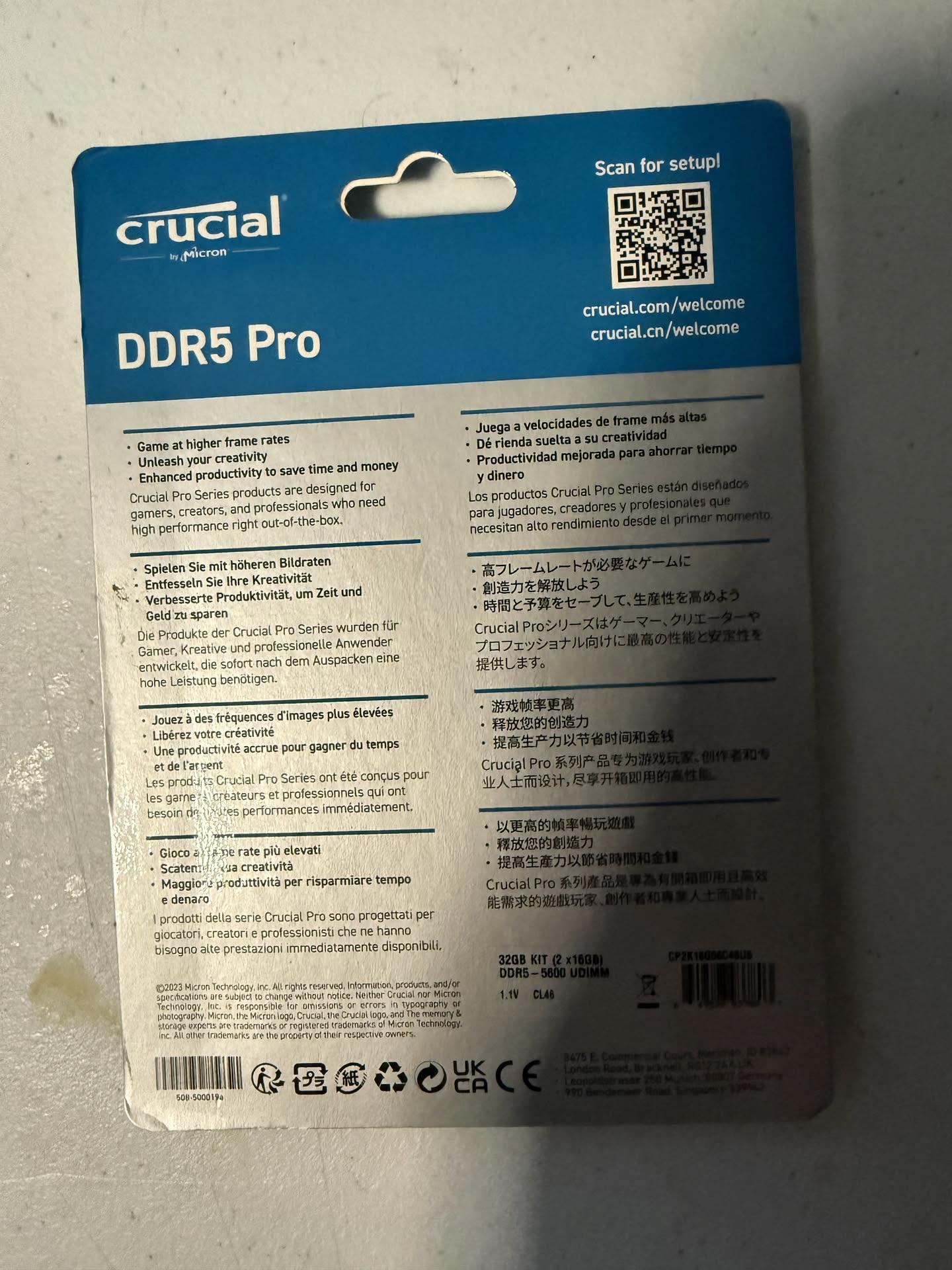 Crucial Pro Series 32GB (2x16GB) DDR5 RAM Kit