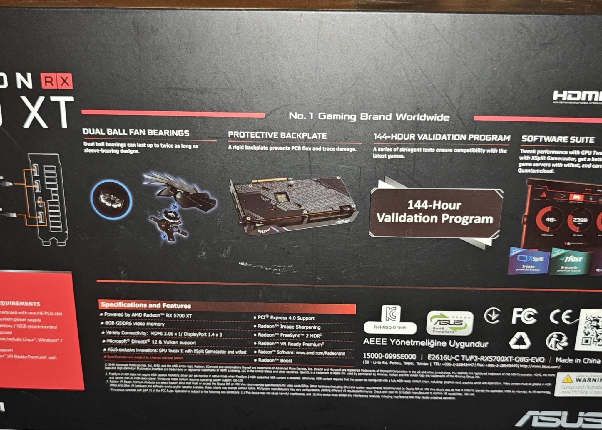 Amd Radeon rx 5700xt Asus evo 8gb