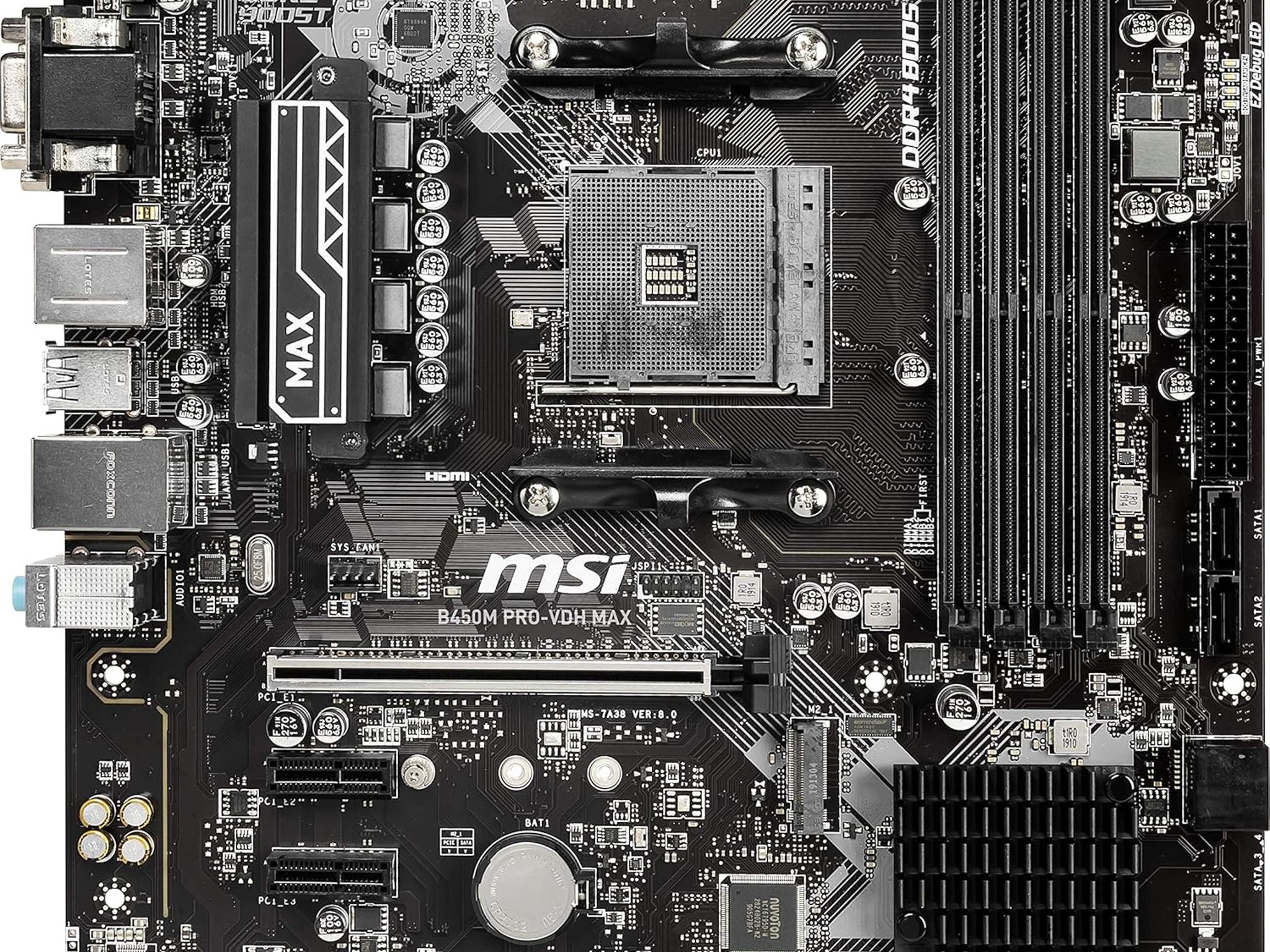 MSI B450M PRO-VDH MAX AMD AM4 DDR4 Micro-ATX Desktop Motherboard
