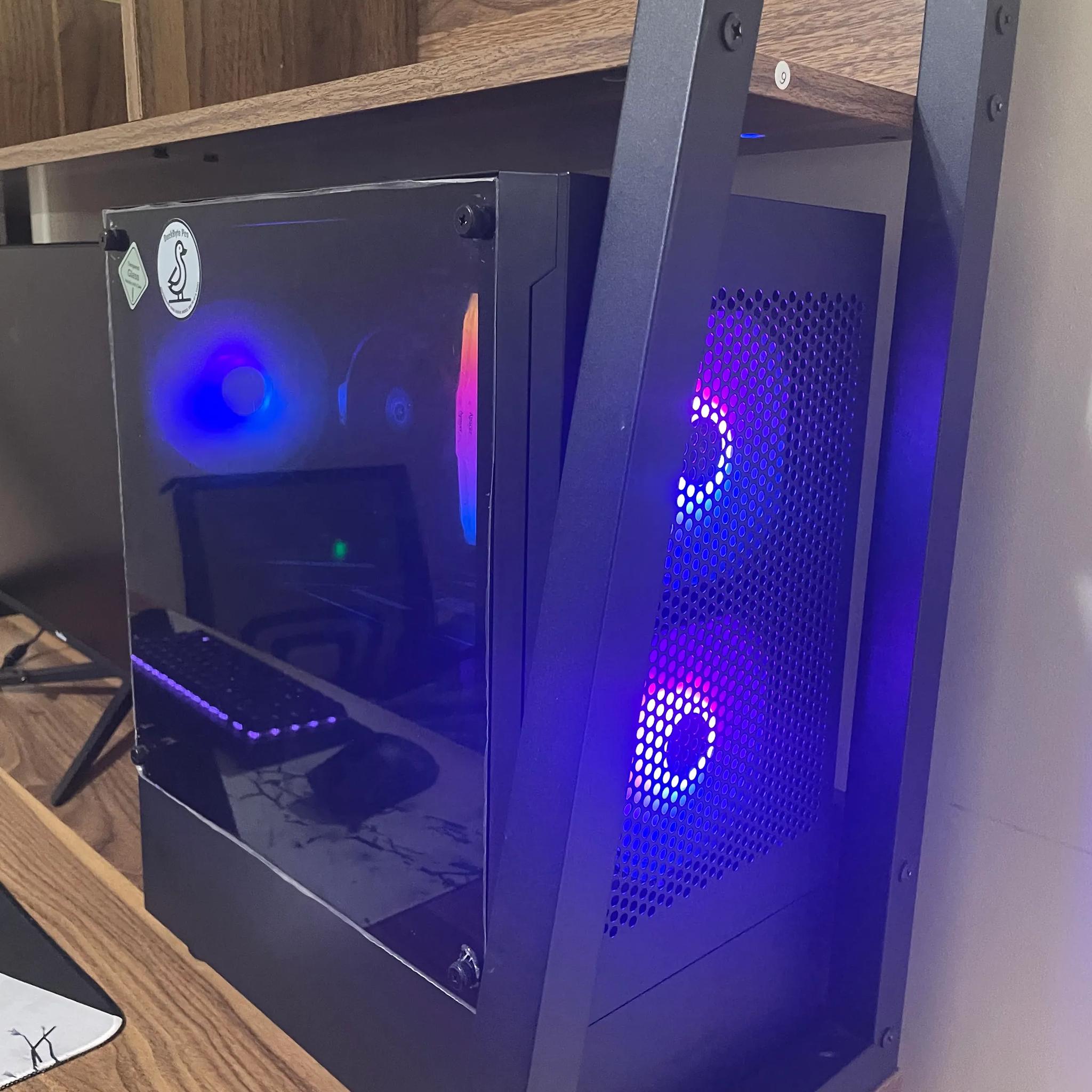 Custom Gaming PC - "Nebula" || Ryzen 7 || RX 6600  - Black and Rainbow Gaming Computer