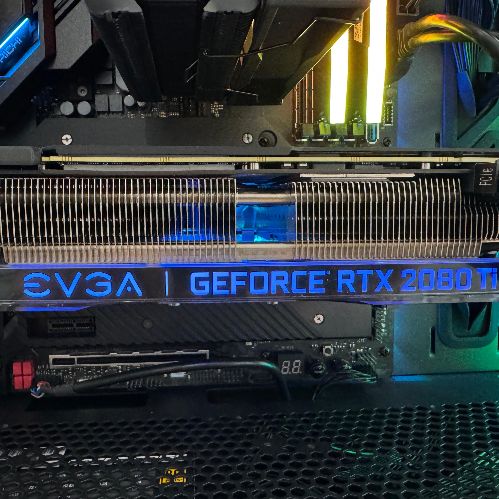 Refurbished Gaming PC: Intel Core i7-13700KF, EVGA 2080 Ti, 32GB RGB DDR5, 1TB NVMe, Windows 11 Home