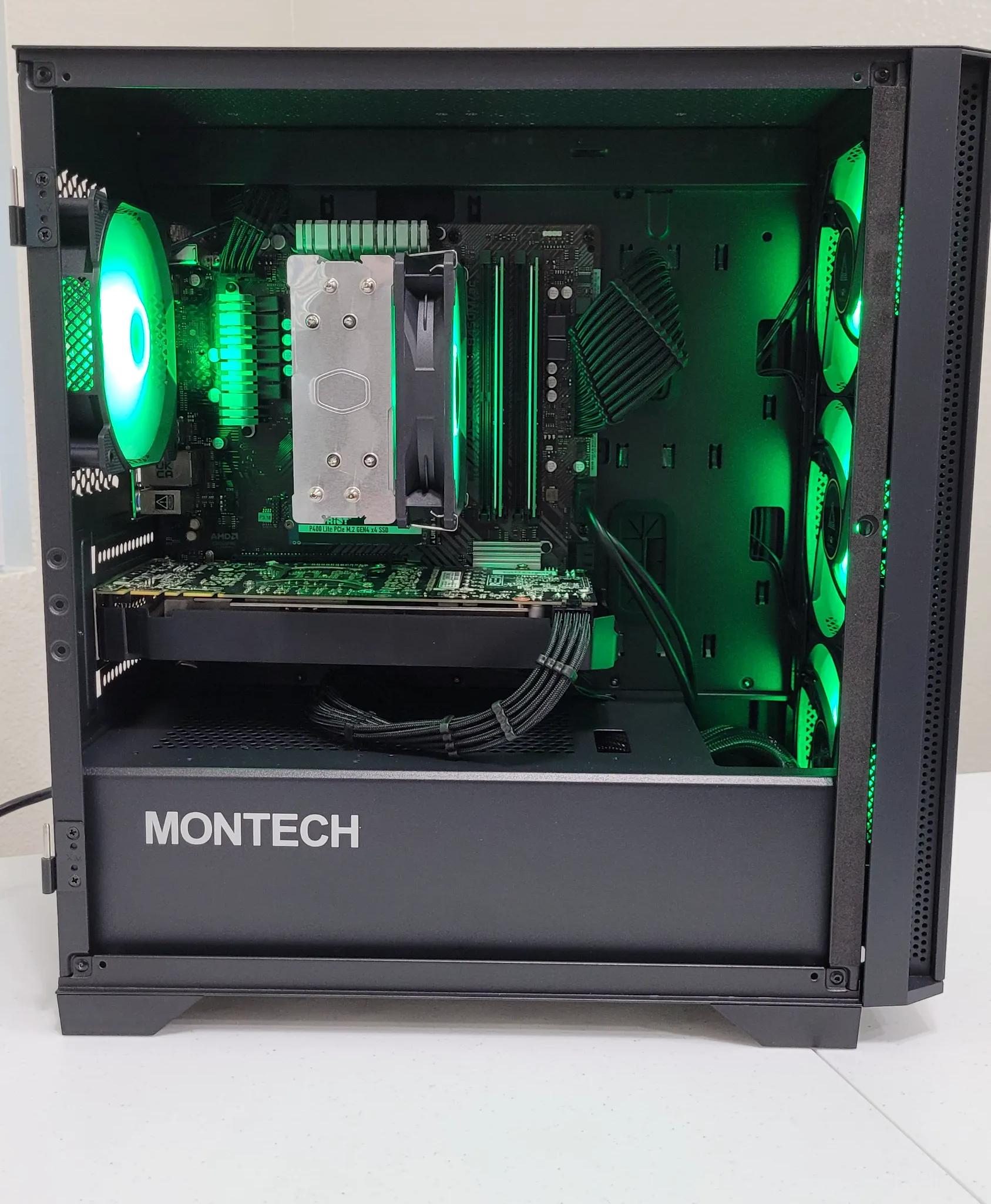 Black Gaming PC (Ryzen 5 2600X + GTX 1070 Ti + 1TB SSD + 16GB RAM + Wifi)