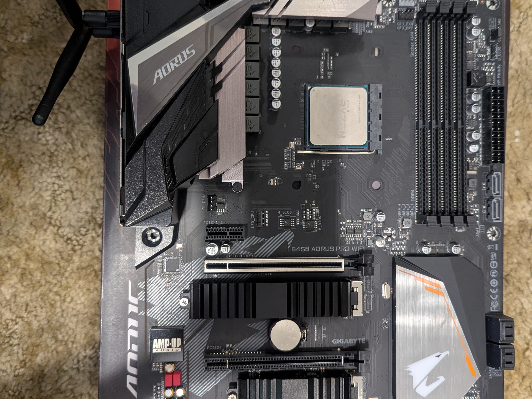 Gigabyte B450 Aorus Pro Wifi with Ryzen 2600x CPU