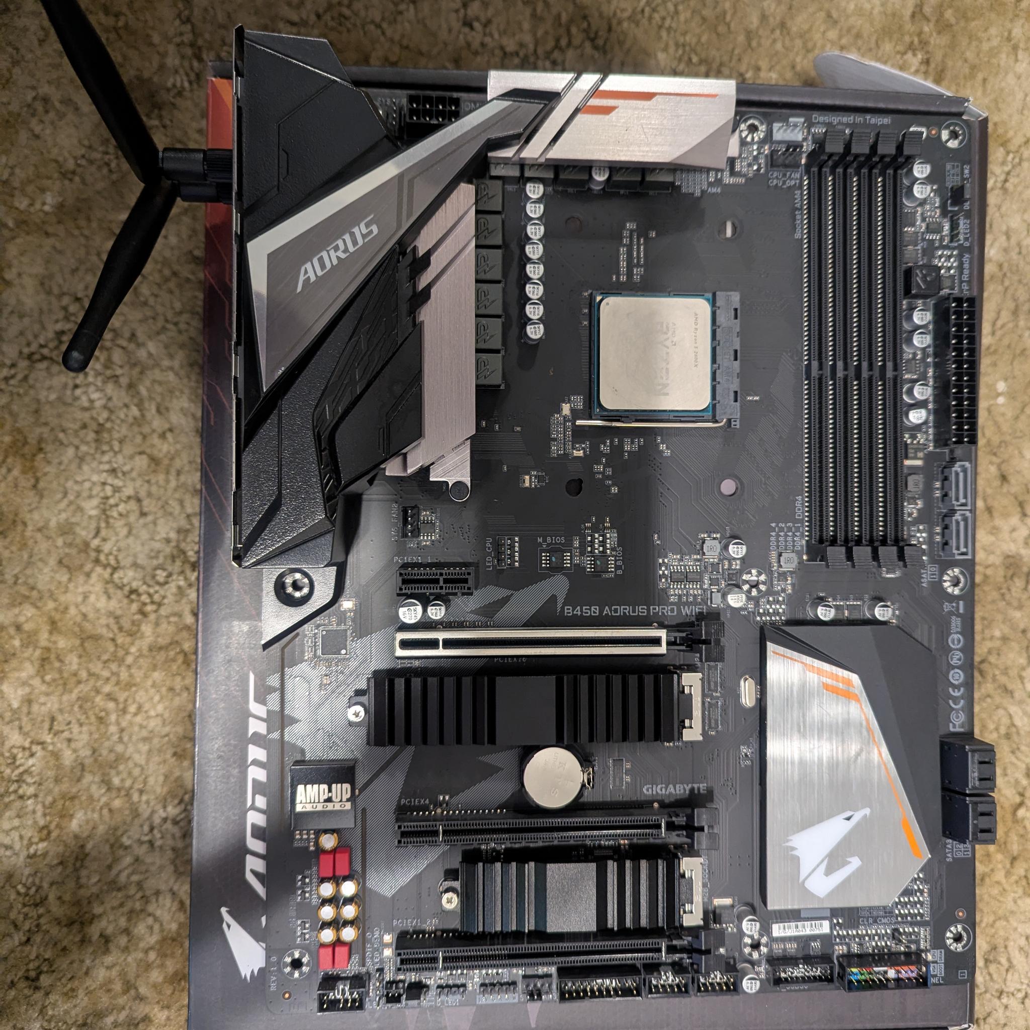 Gigabyte B450 Aorus Pro Wifi with Ryzen 2600x CPU