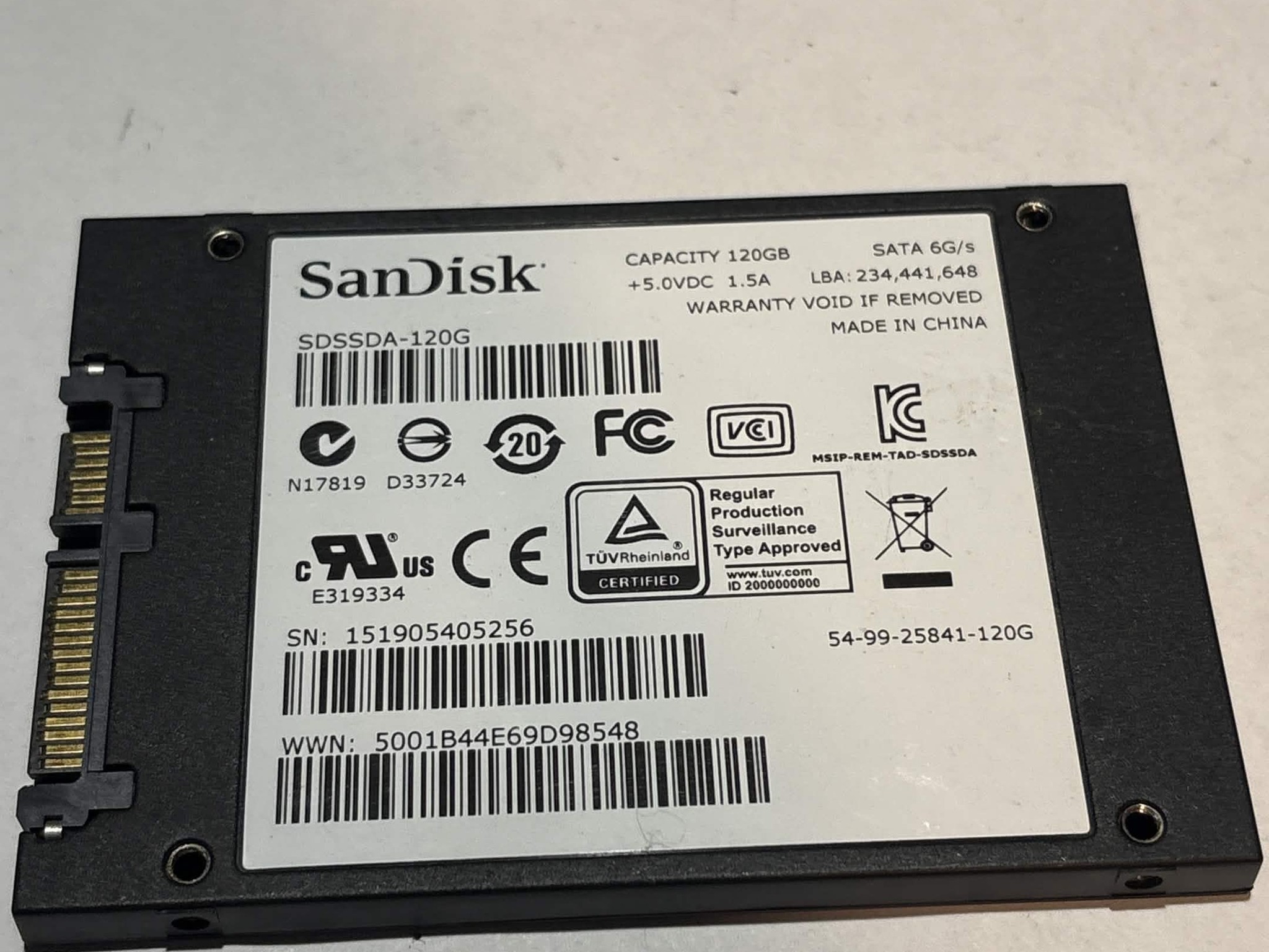 SanDisk SSD Plus 120GB SATA SSD | Tested & Functional