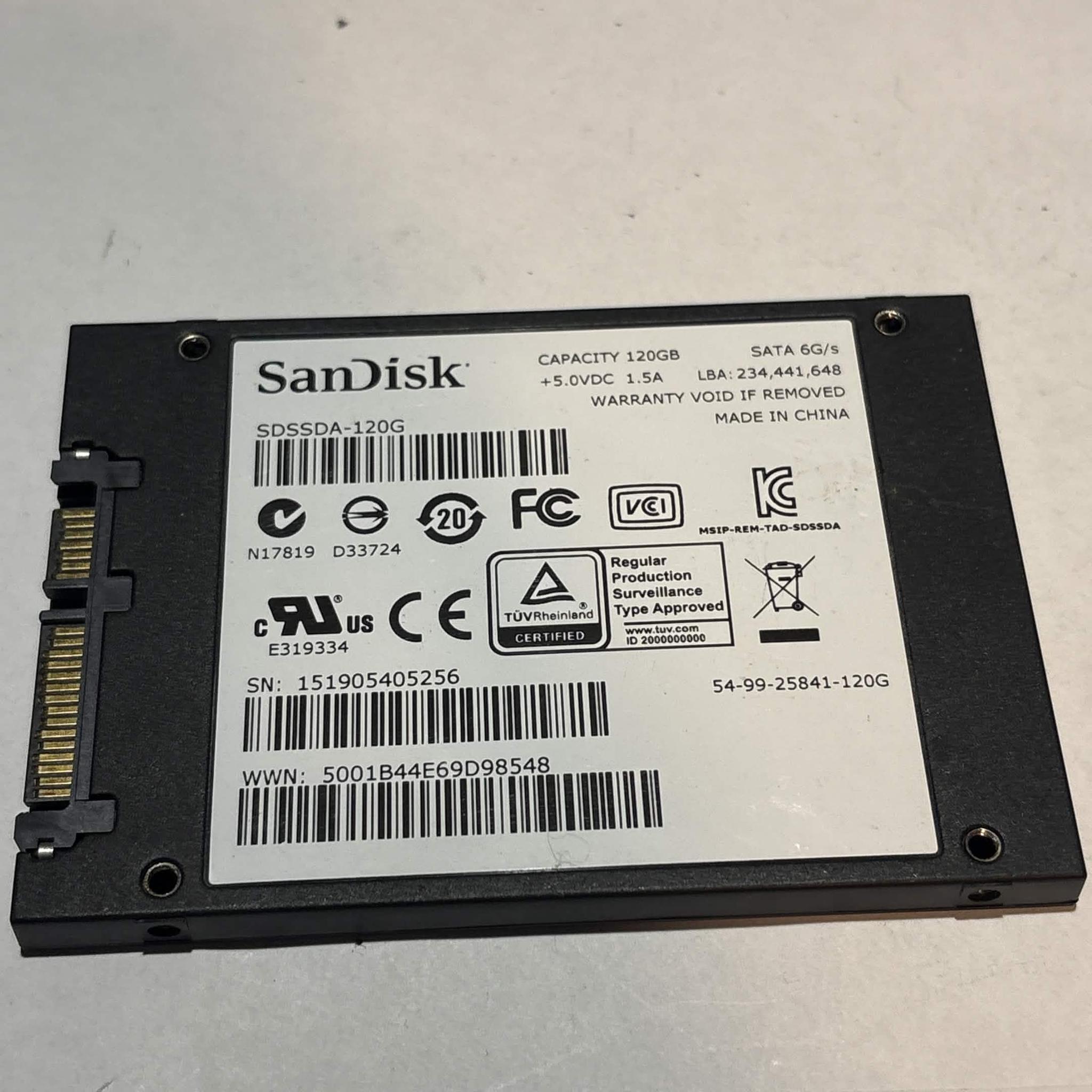 SanDisk SSD Plus 120GB SATA SSD | Tested & Functional