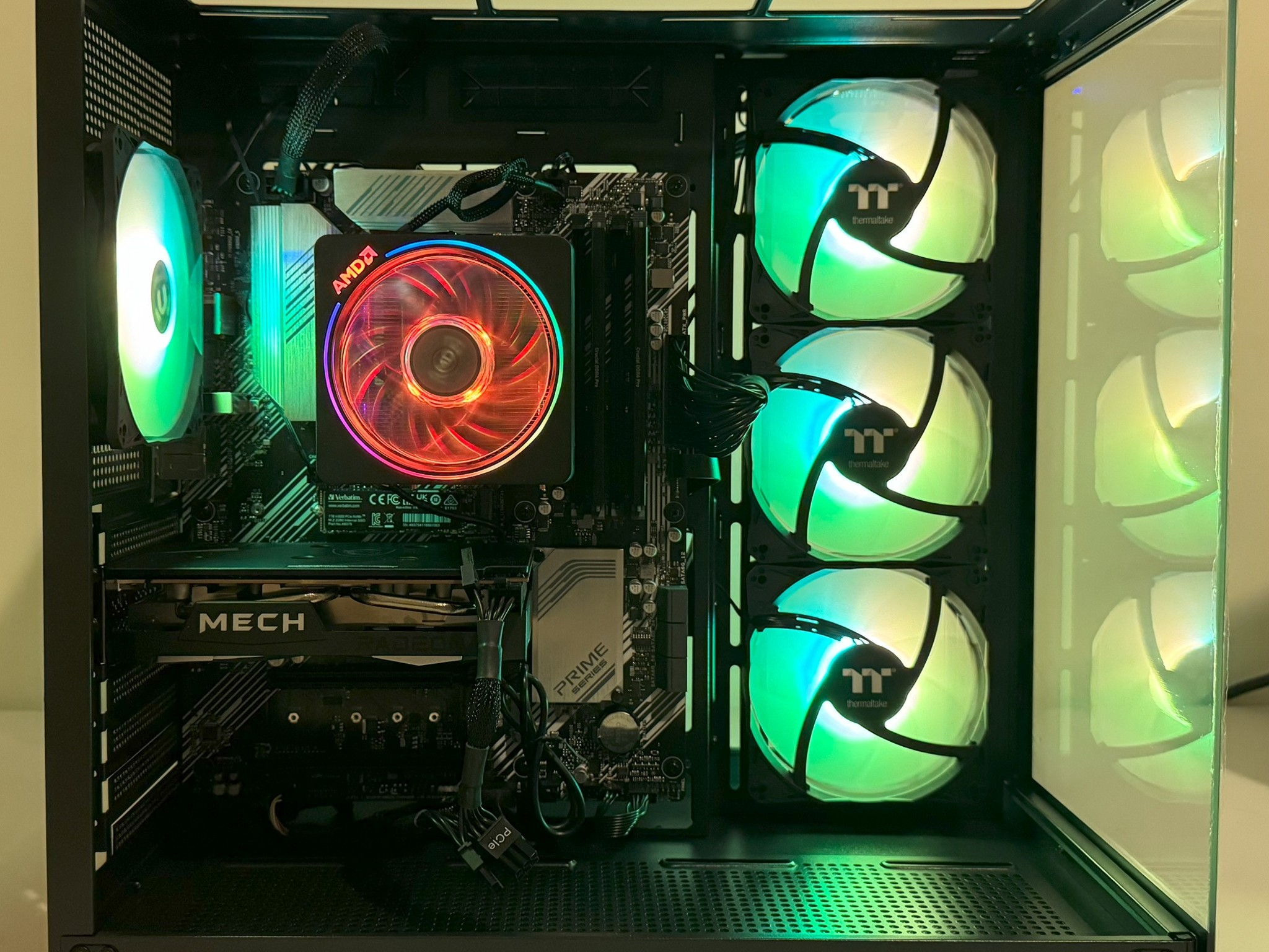 AMD Ryzen 7 5800XT 64GB DDR4 Gaming PC Radeon RX 6500 XT ASUS Prime B550-PLUS 1TB SSD Corsair 550W