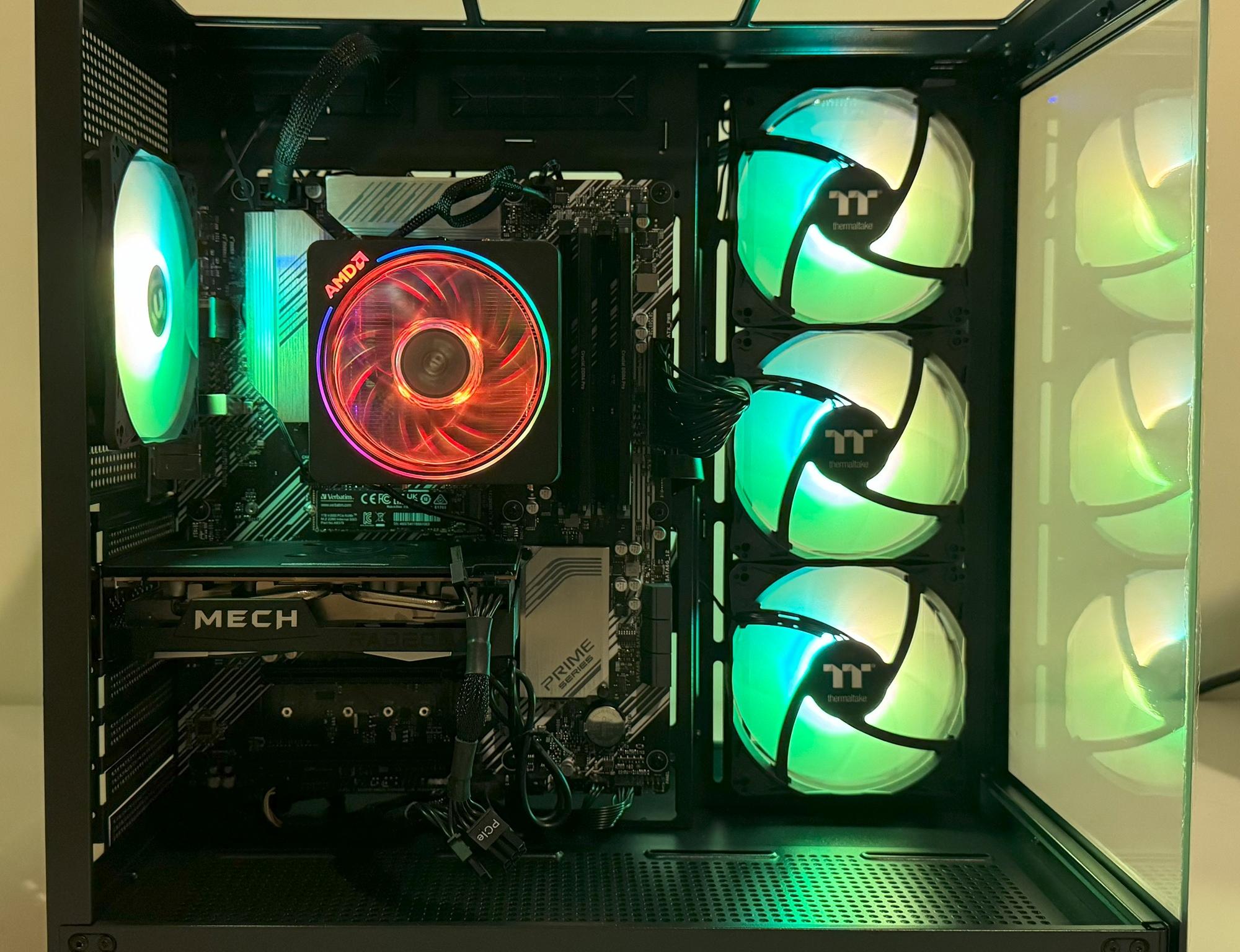 AMD Ryzen 7 5800XT 64GB DDR4 Gaming PC Radeon RX 6500 XT ASUS Prime B550-PLUS 1TB SSD Corsair 550W
