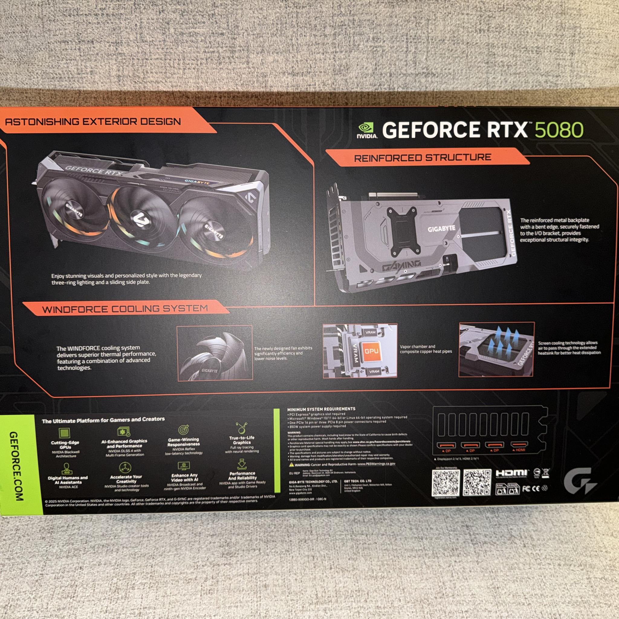 GIGABYTE GeForce RTX 5080 GAMING OC 16G