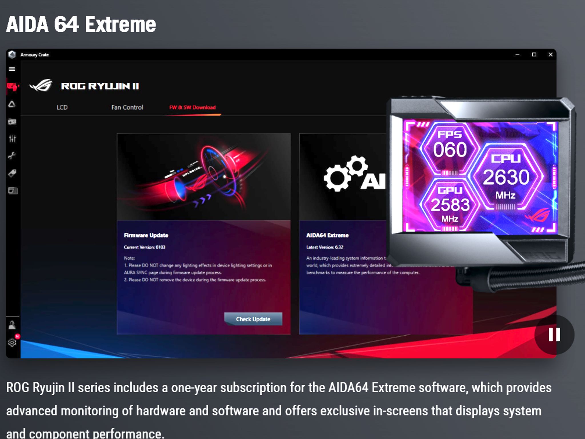 New. 360 Liquid CPU Cooler AIO. Asus ROG Ryujin II 360 ARGB.