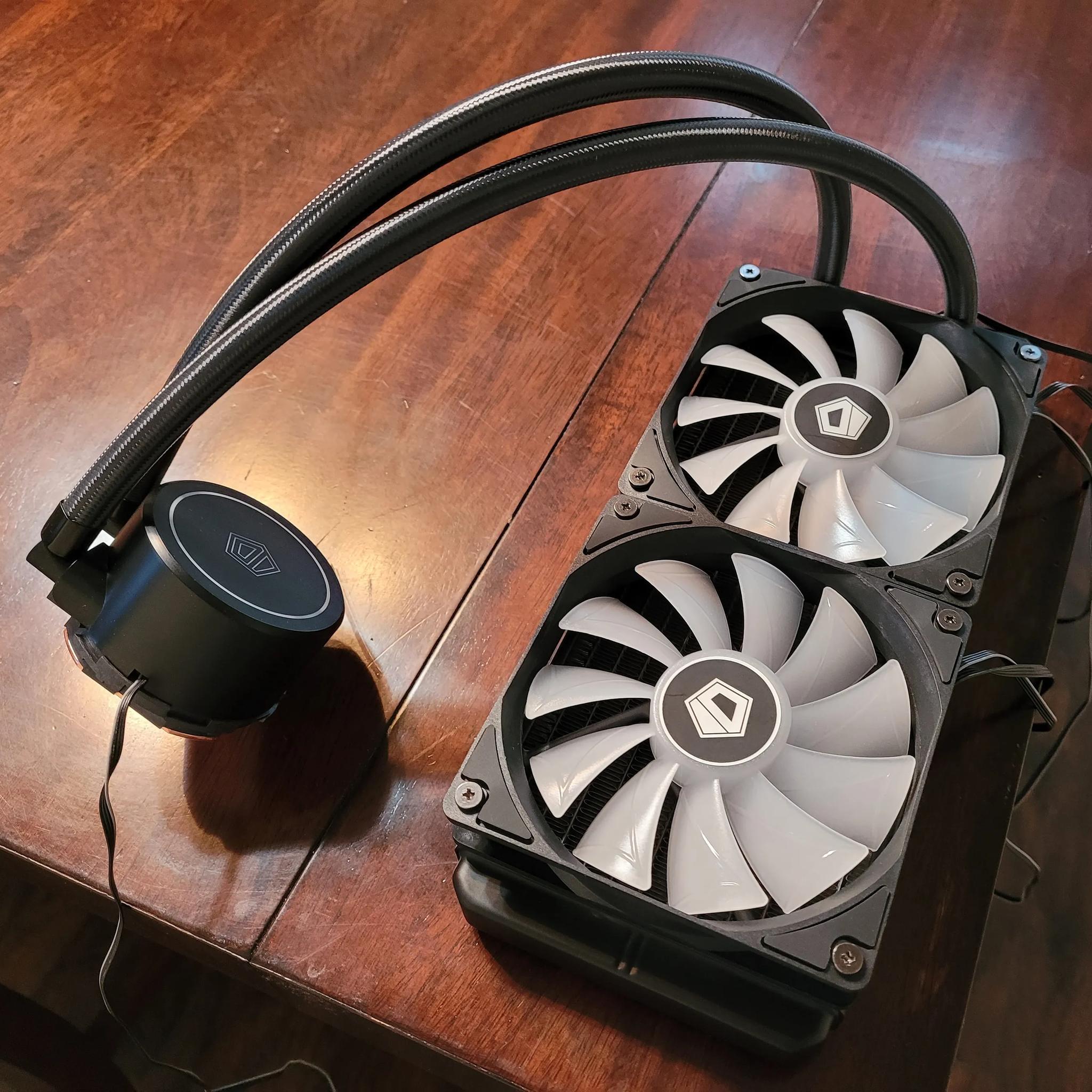 Black ID-COOLING AURAFLOW X 240mm CPU AIO Cooler RGB Fan (Intel and AMD CPU Support)
