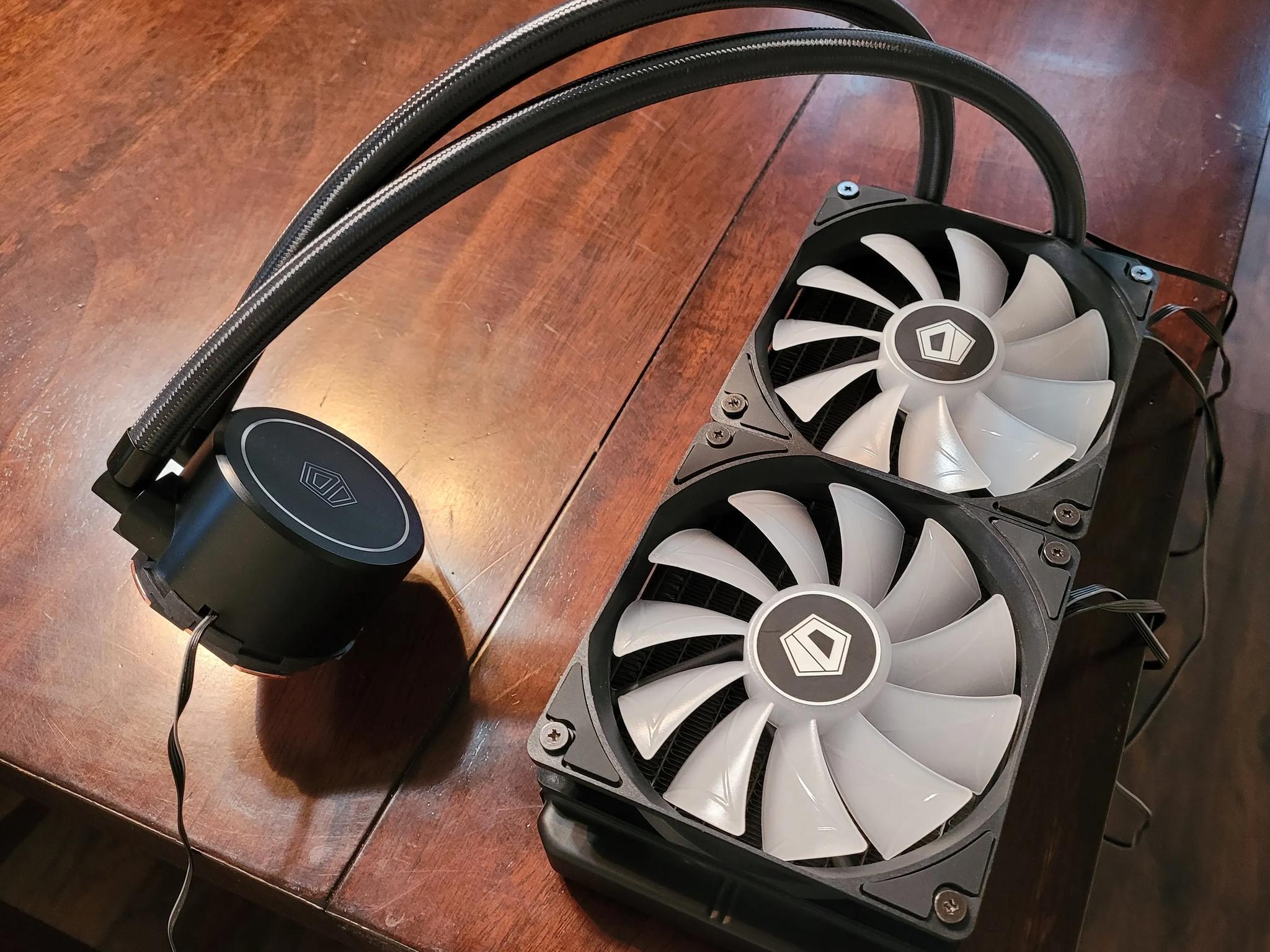 Black ID-COOLING AURAFLOW X 240mm CPU AIO Cooler RGB Fan (Intel and AMD CPU Support)