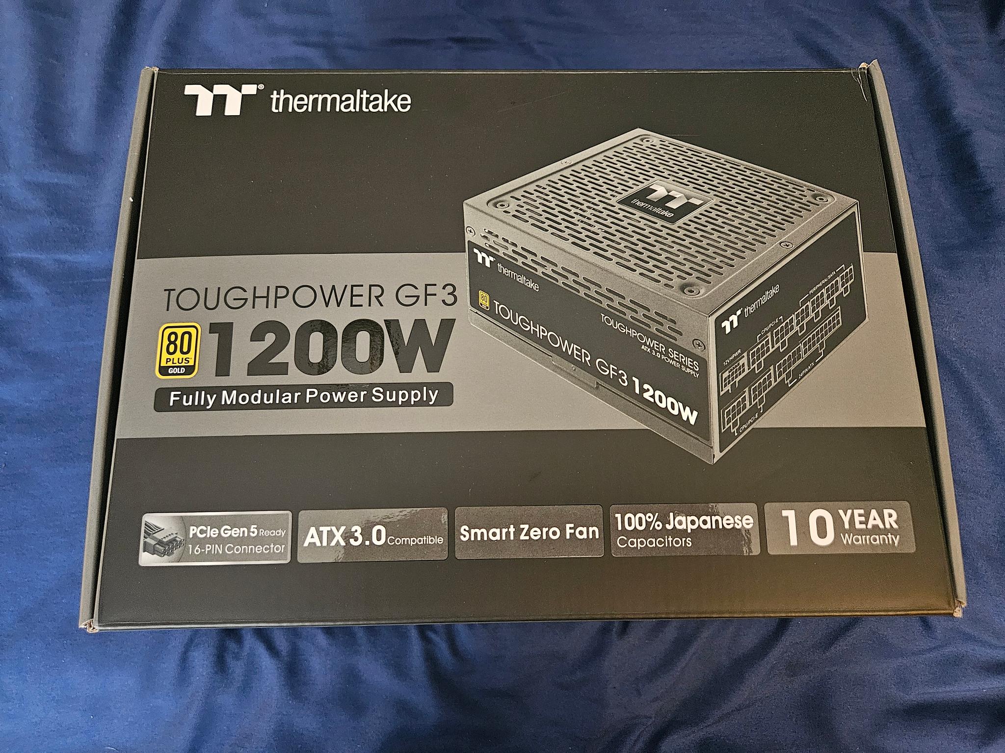 Thermaltake Toughpower GF3 1200W, True 600W 12VHPWR Connectors on PSU 80+ Gold, 8 Year Warranty