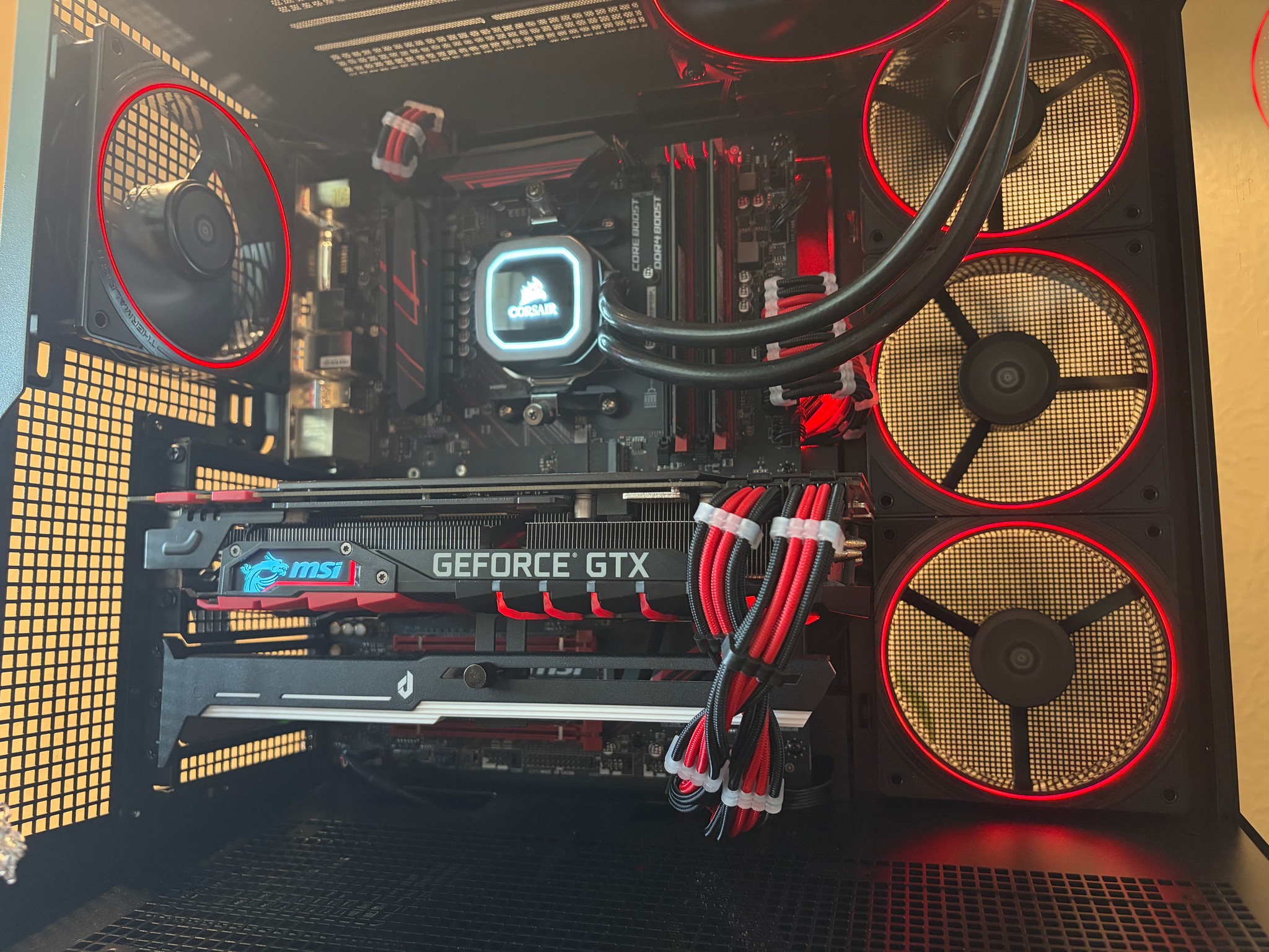 Black/Red Gaming PC - GTX 1080 Ti | Ryzen 5 5500 | 16gb RAM | 512gb NVMe | Windows 11 | WiFi + BT