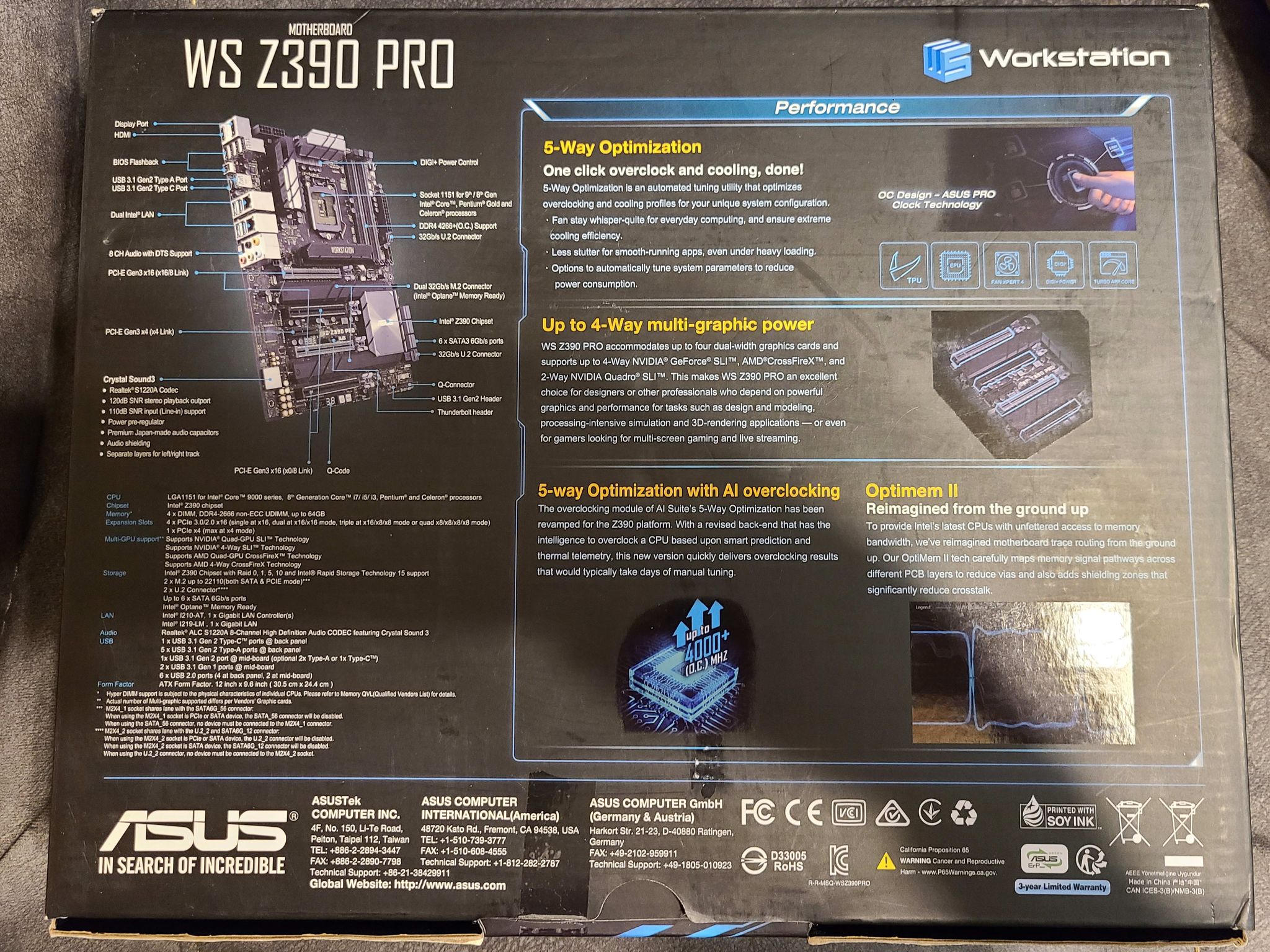 ASUS WS Z390 Motherboard Combo Loaded 32 GB DDR4 SSD Intel Pentium Gold G5420 Noctua Cooler