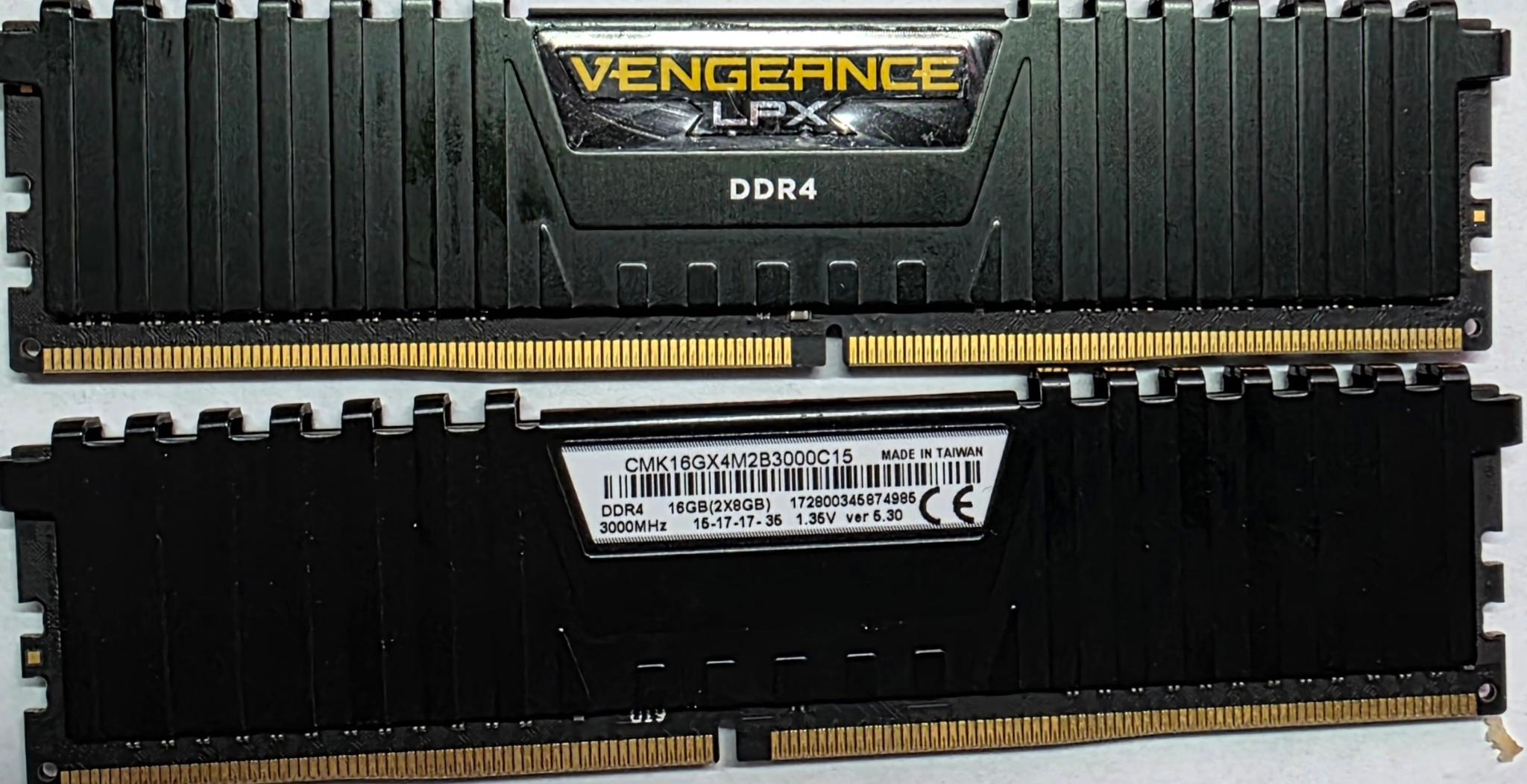 Corsair Vengence LPX DDR4 32GB RAM (2 x 16GB 3000Mhz) CMK32GX4M2B3000C15