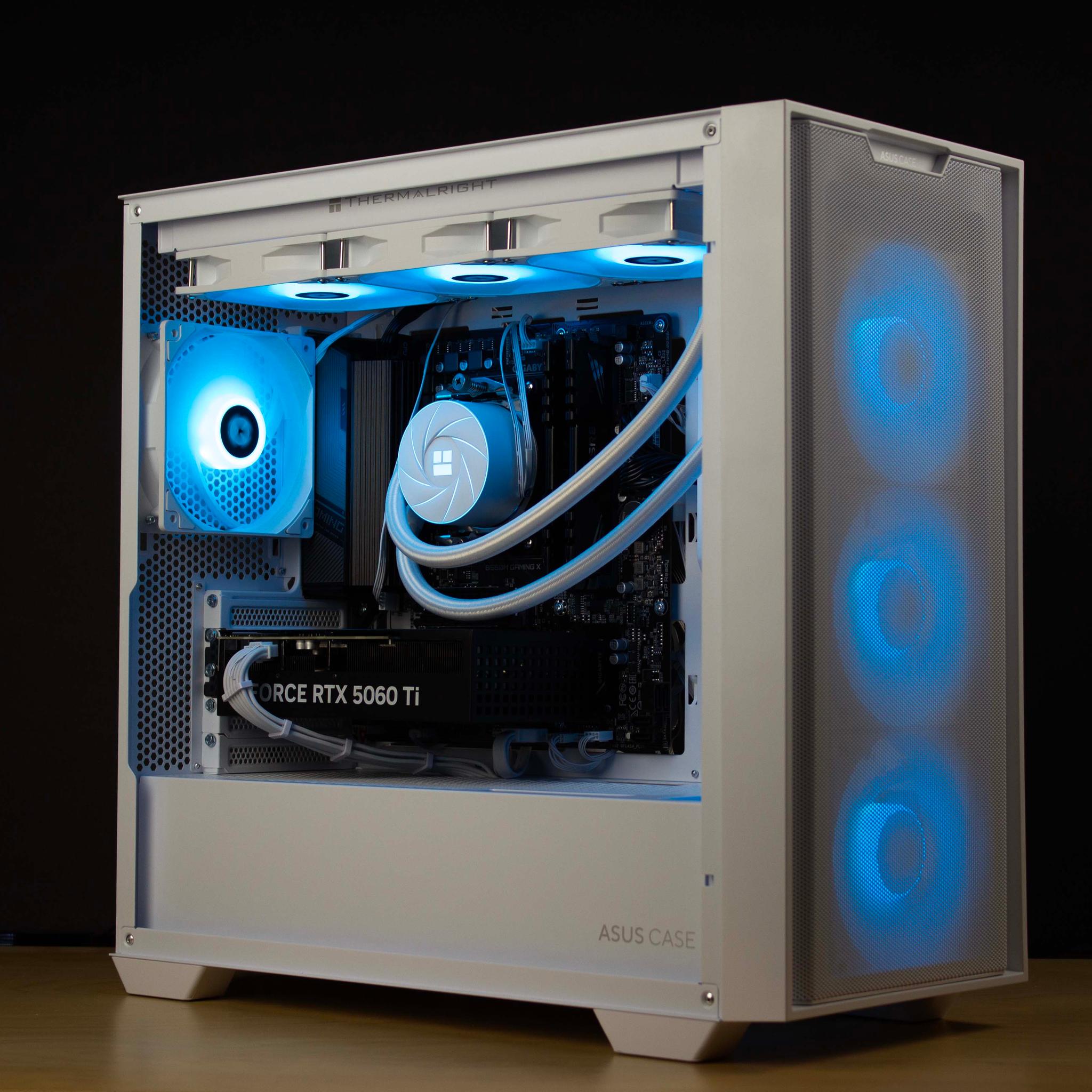 🧊❄️🧊 Clean Gaming PC – RTX 5060 TI, Ryzen 7 5700X, 32GB RAM, 1TB SSD - WiFi, BlueTooth 🧊❄️🧊