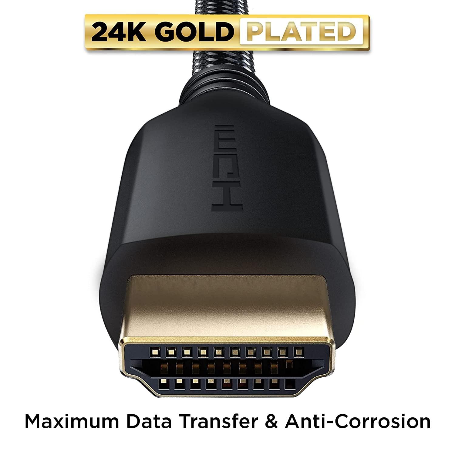 HDMI Cable 3 ft 2 Pack Short Hdmi Cable Braided Nylon & Gold Connectors 4K @ 60Hz Ultra HD 2K 1080p