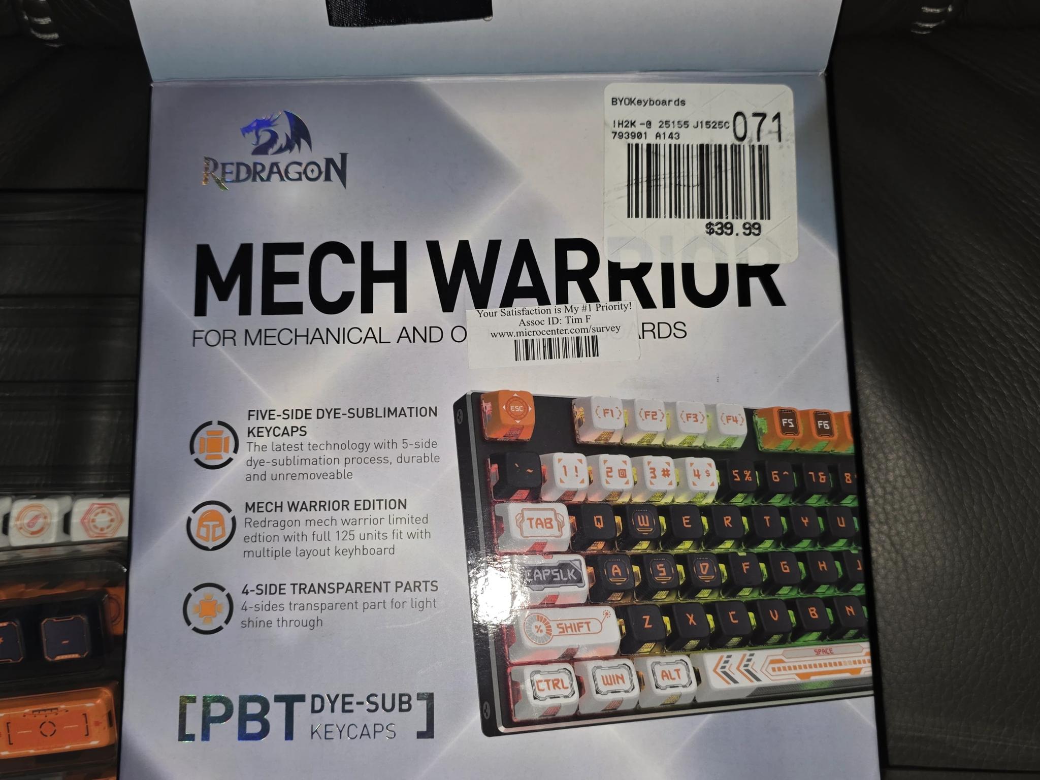 Redragon mech warrior keycap set