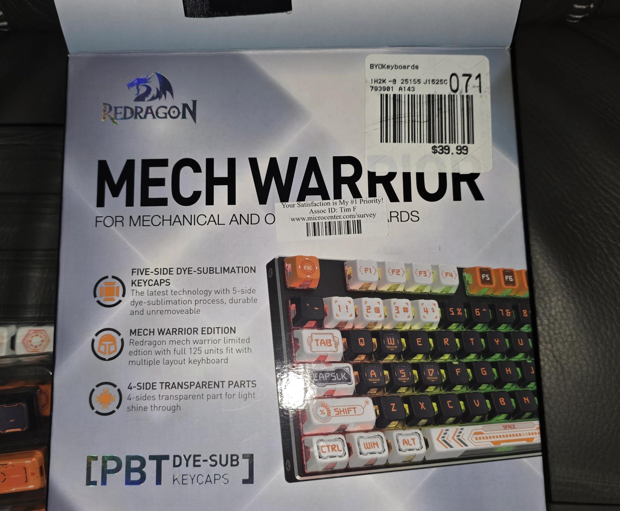 Redragon mech warrior keycap set