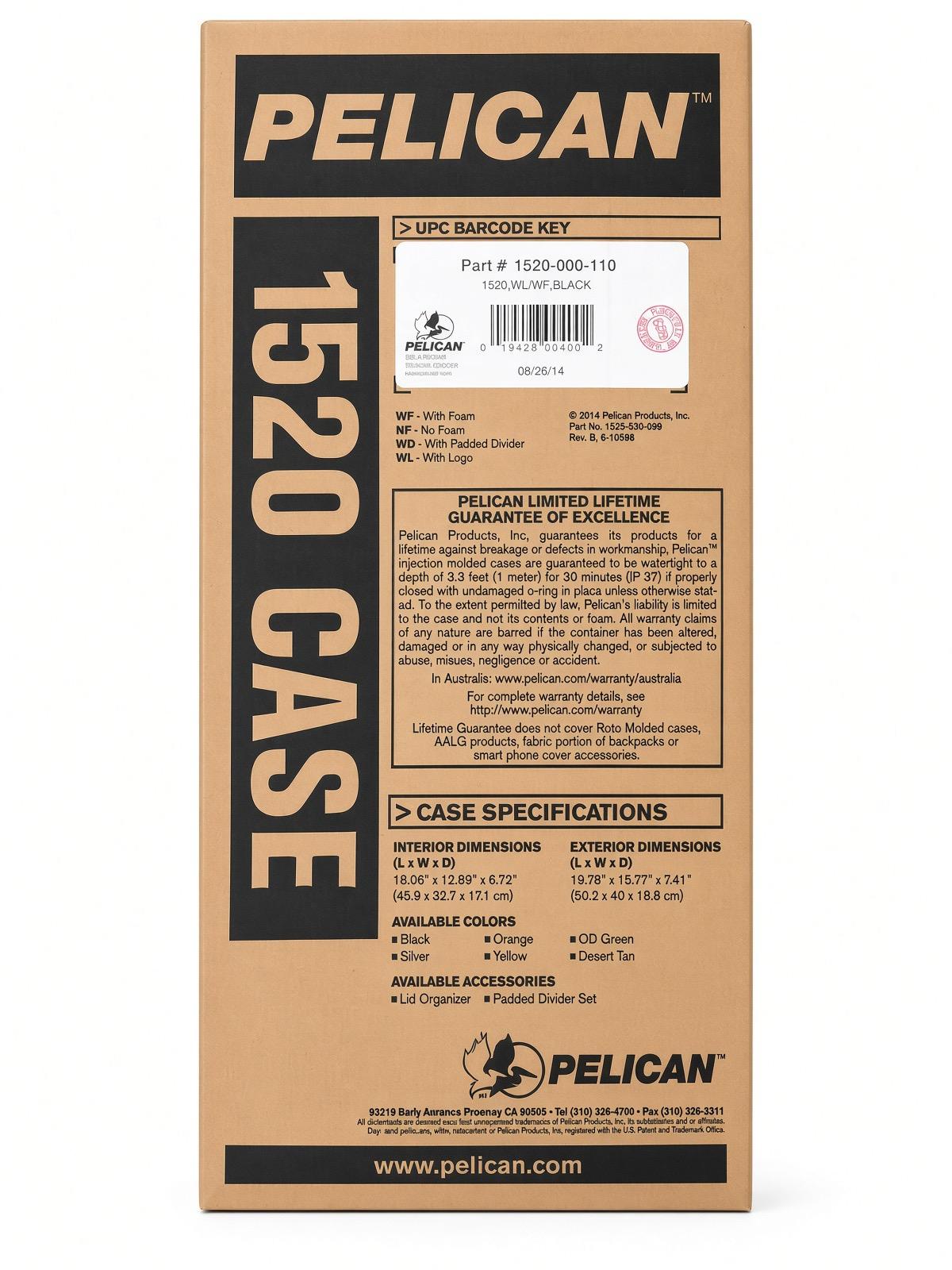 Pelican 1520 Protector Case - Black with Foam | Sealed New