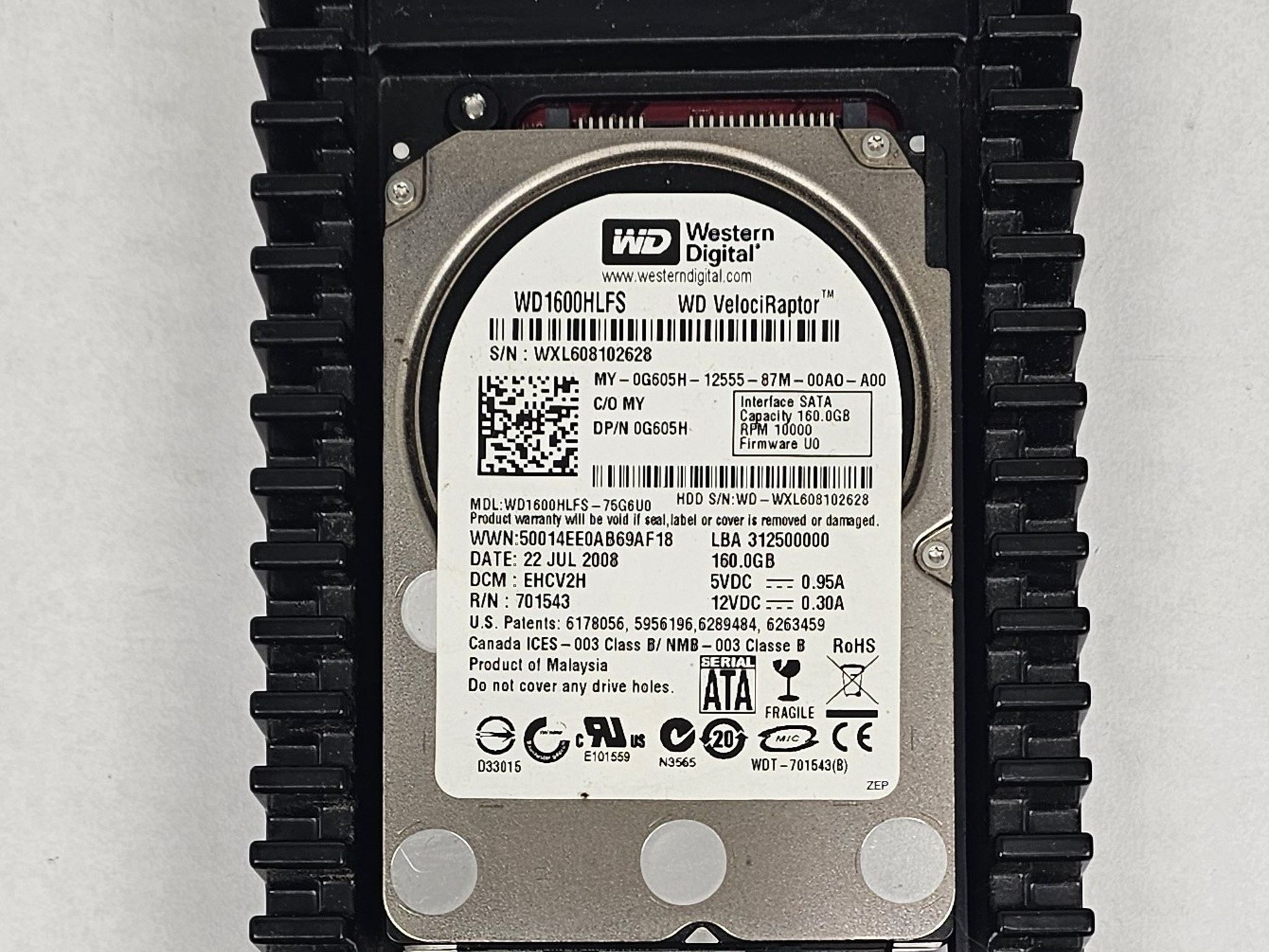 160GB 3.5" Hard Drive WD VelociRaptor WD1600HLFS