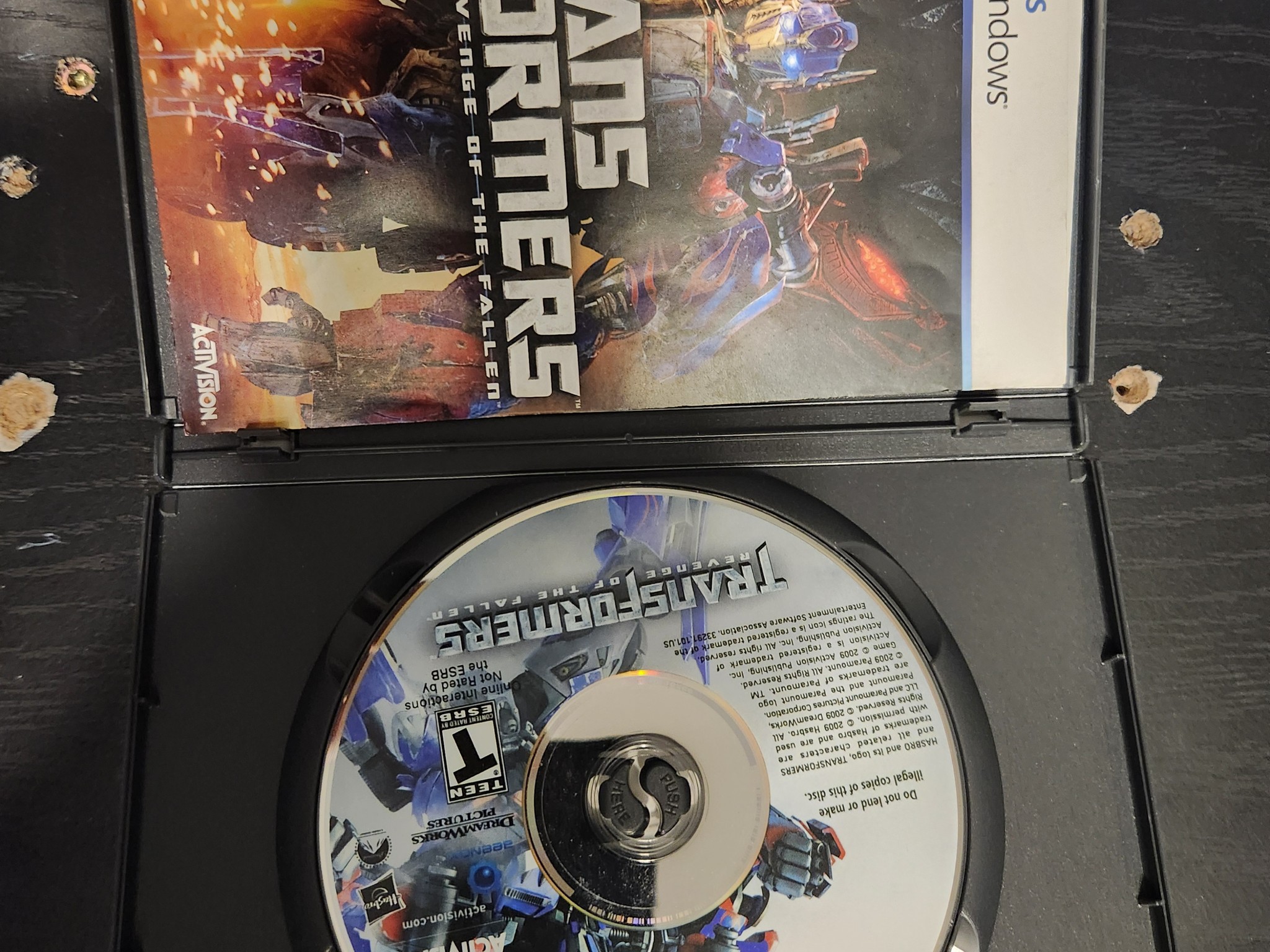 Transformers Revenge of the fallen PC DVD computer game