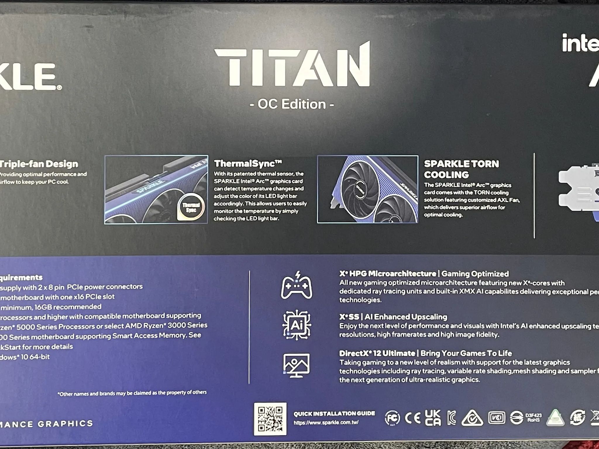 Sparkle Intel Arc A770 New In Box 16GB