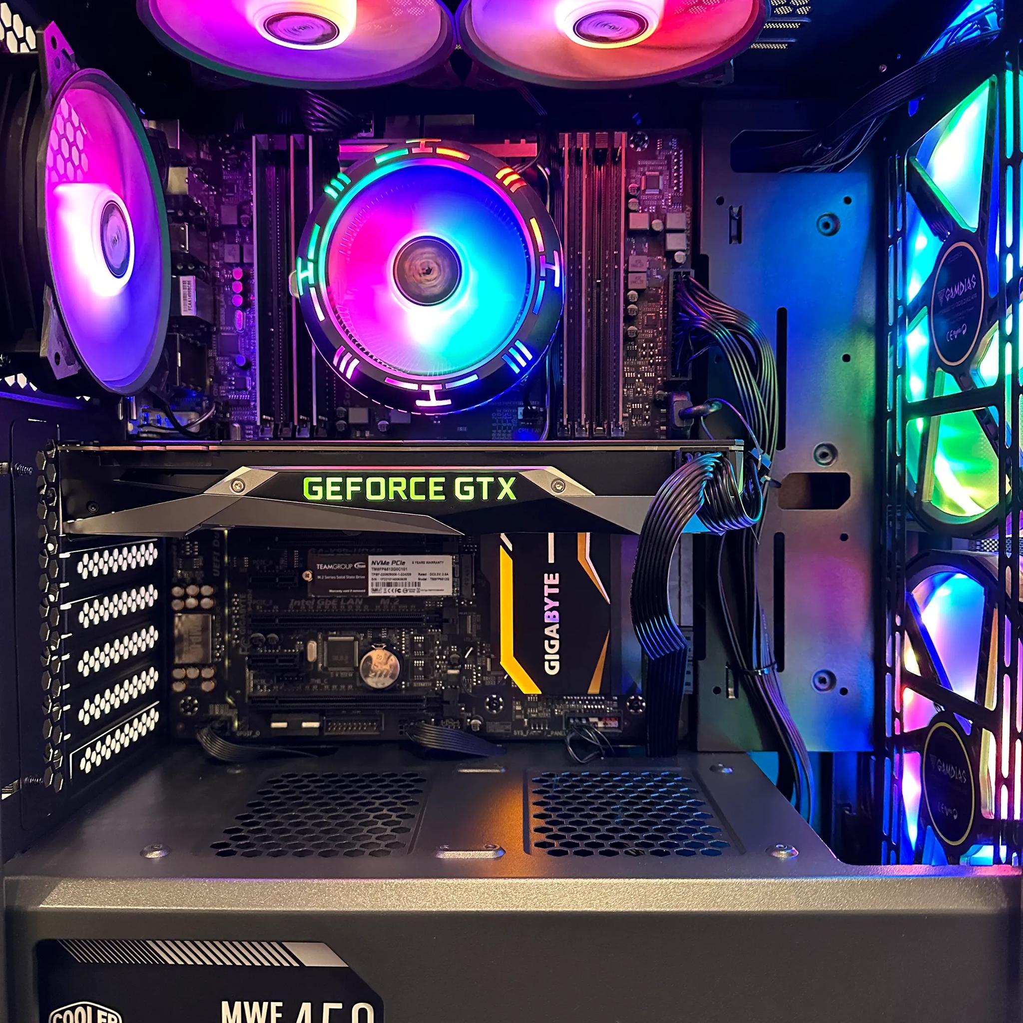 🌈🧮Gaming PC🪅🍭 Intel Xeon E5 2640 V3 8 cores i7-Nvidia GTX 1070 8GB-24GB DDR4 RAM-512GB NVME