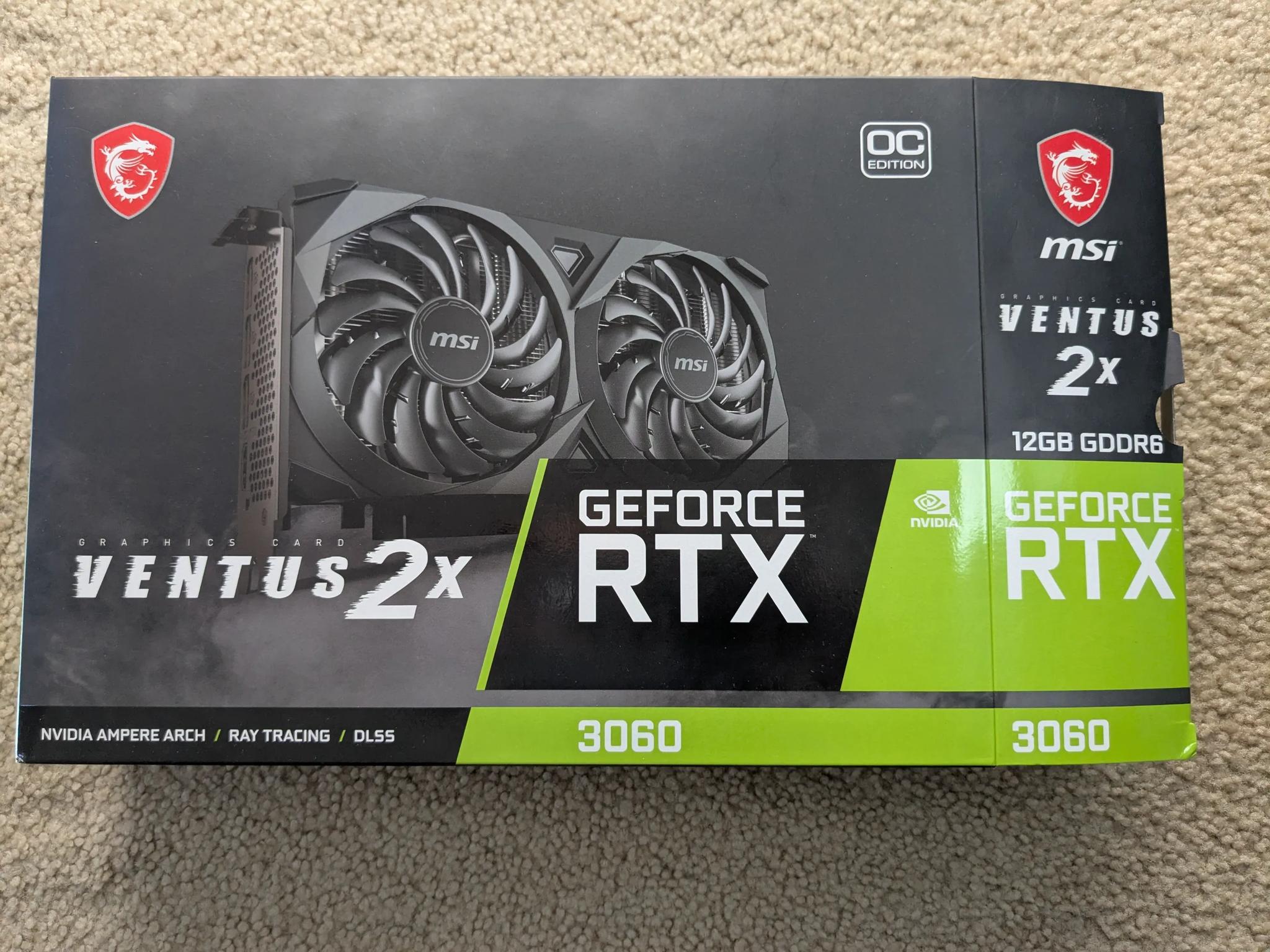 MSI Ventus 2X RTX 3060 12GB OC Edition with Box