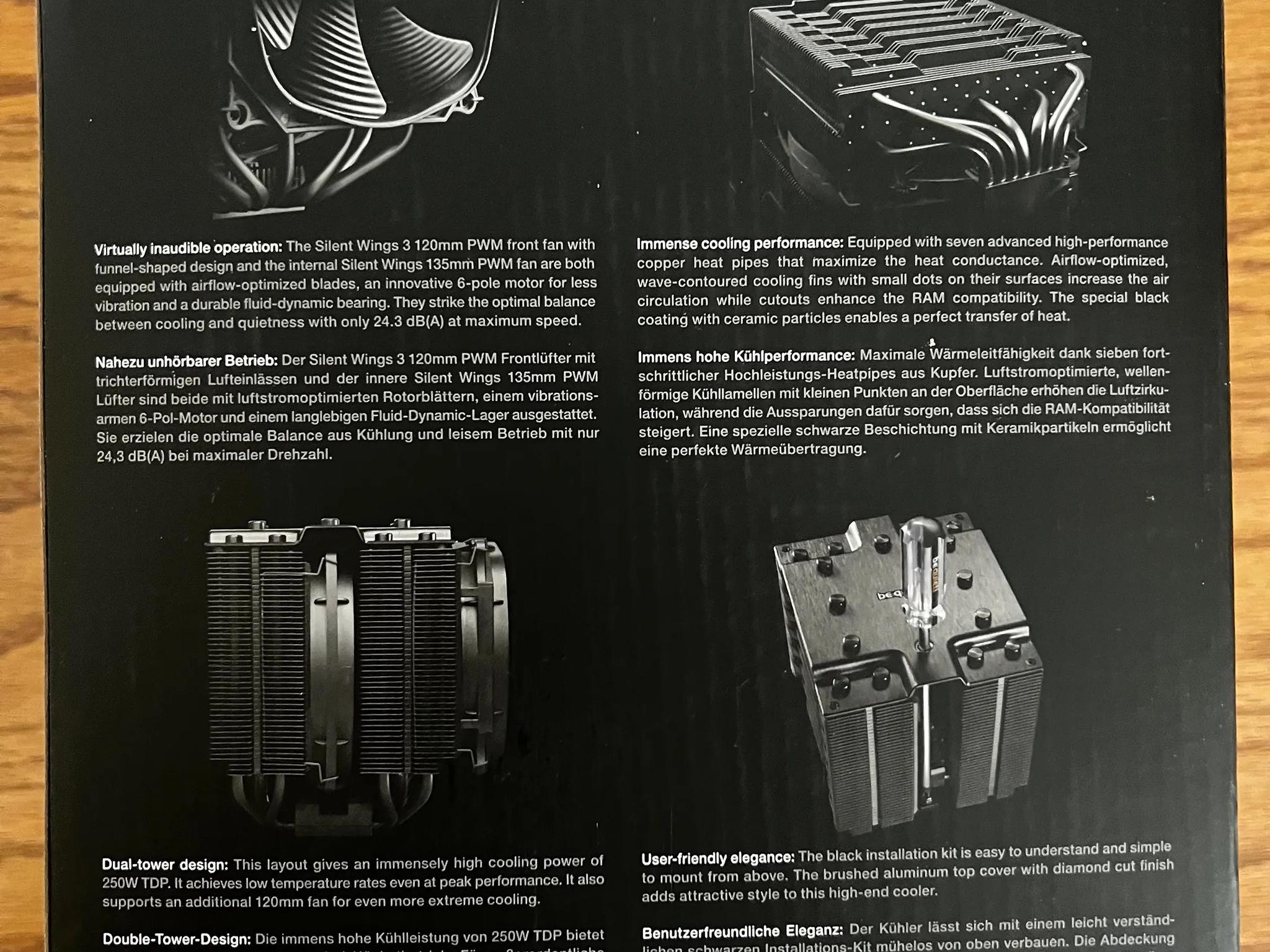 BNIB be quiet! Dark Rock Pro 4, BK022, 250W TDP, CPU Cooler