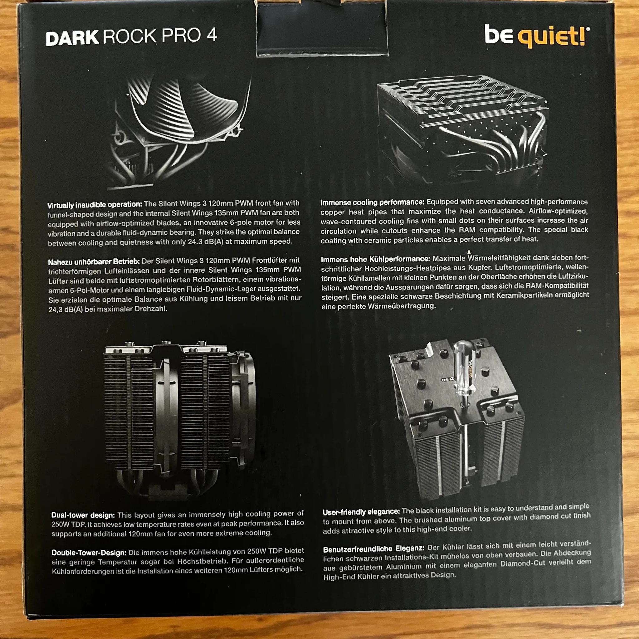 BNIB be quiet! Dark Rock Pro 4, BK022, 250W TDP, CPU Cooler