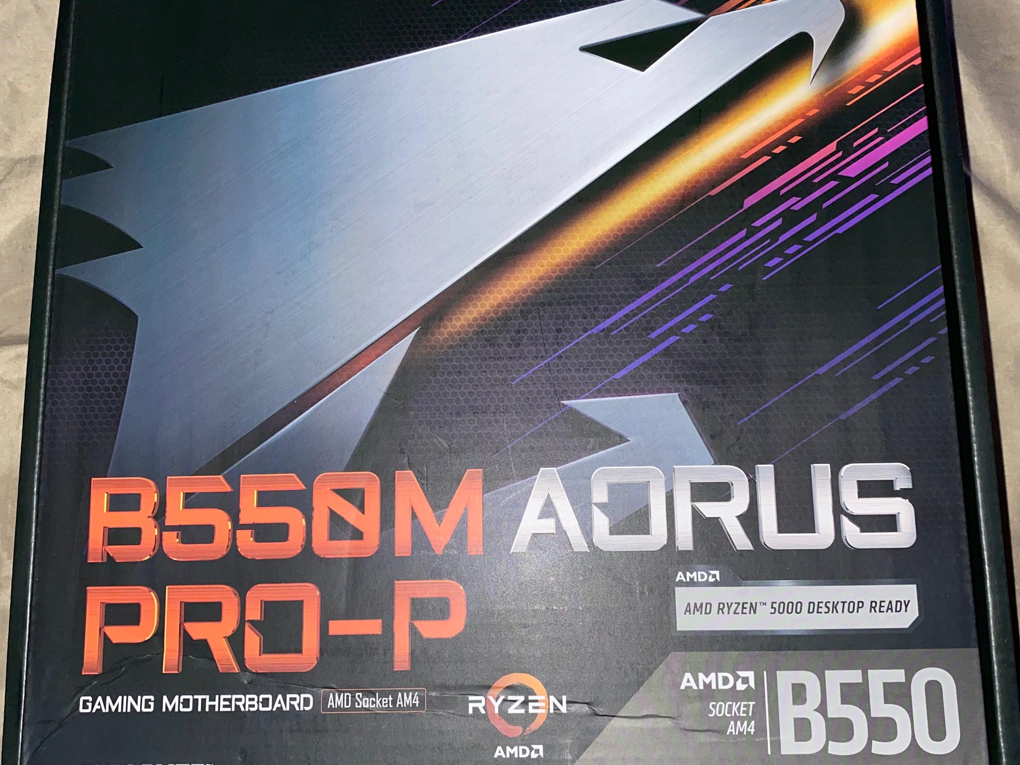Gigabyte Aorus B550M Pro-P M-ATX AM4 Motherboard - w/ free ssd heat sink- Used 1 month - Bios F14