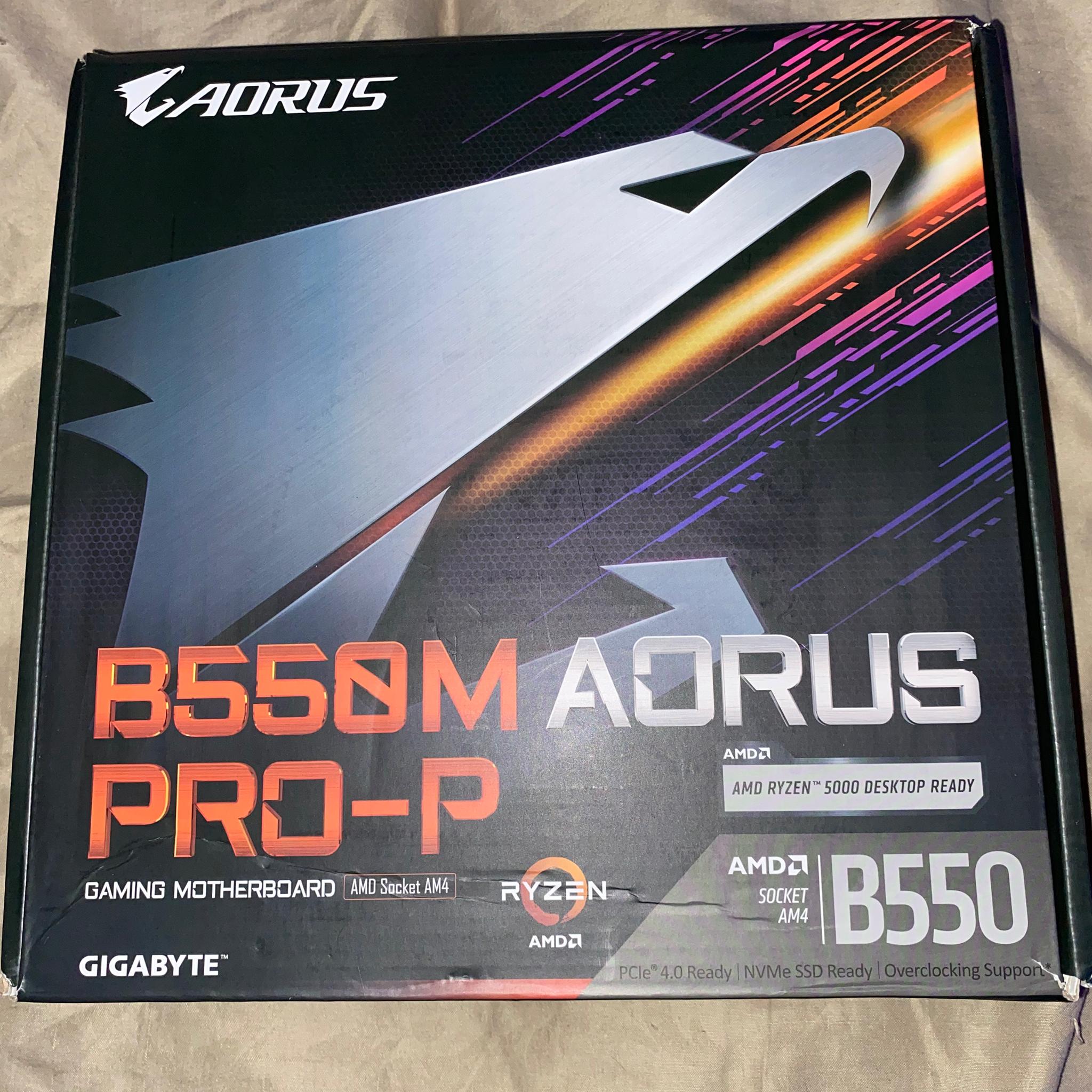 Gigabyte Aorus B550M Pro-P M-ATX AM4 Motherboard - w/ free ssd heat sink- Used 1 month - Bios F14
