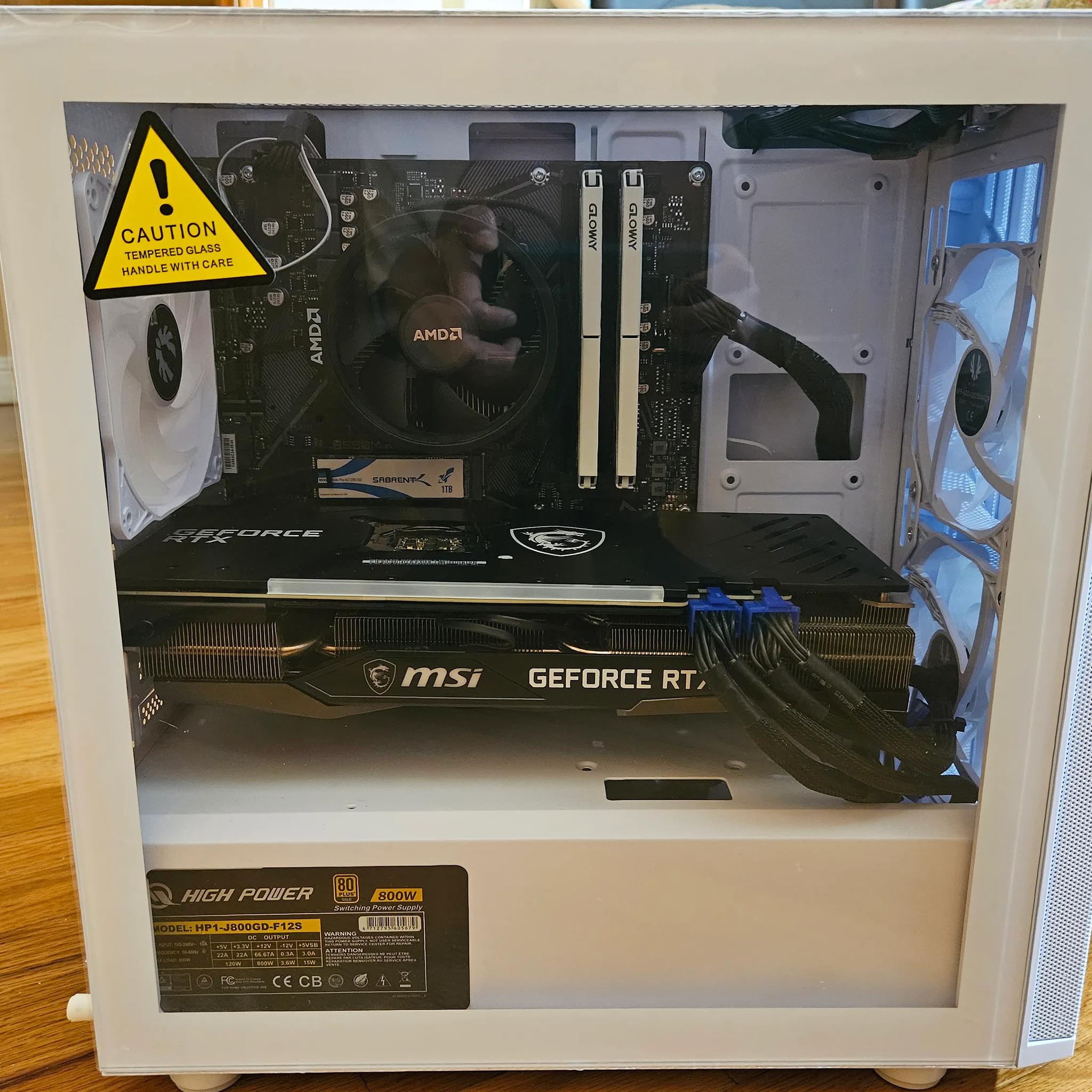 RTX 3070 Ryzen 5 3600 WiFi Gaming PC w/ 1TB NVMe SSD, 16GB RAM, 800W 80+ Gold PSU