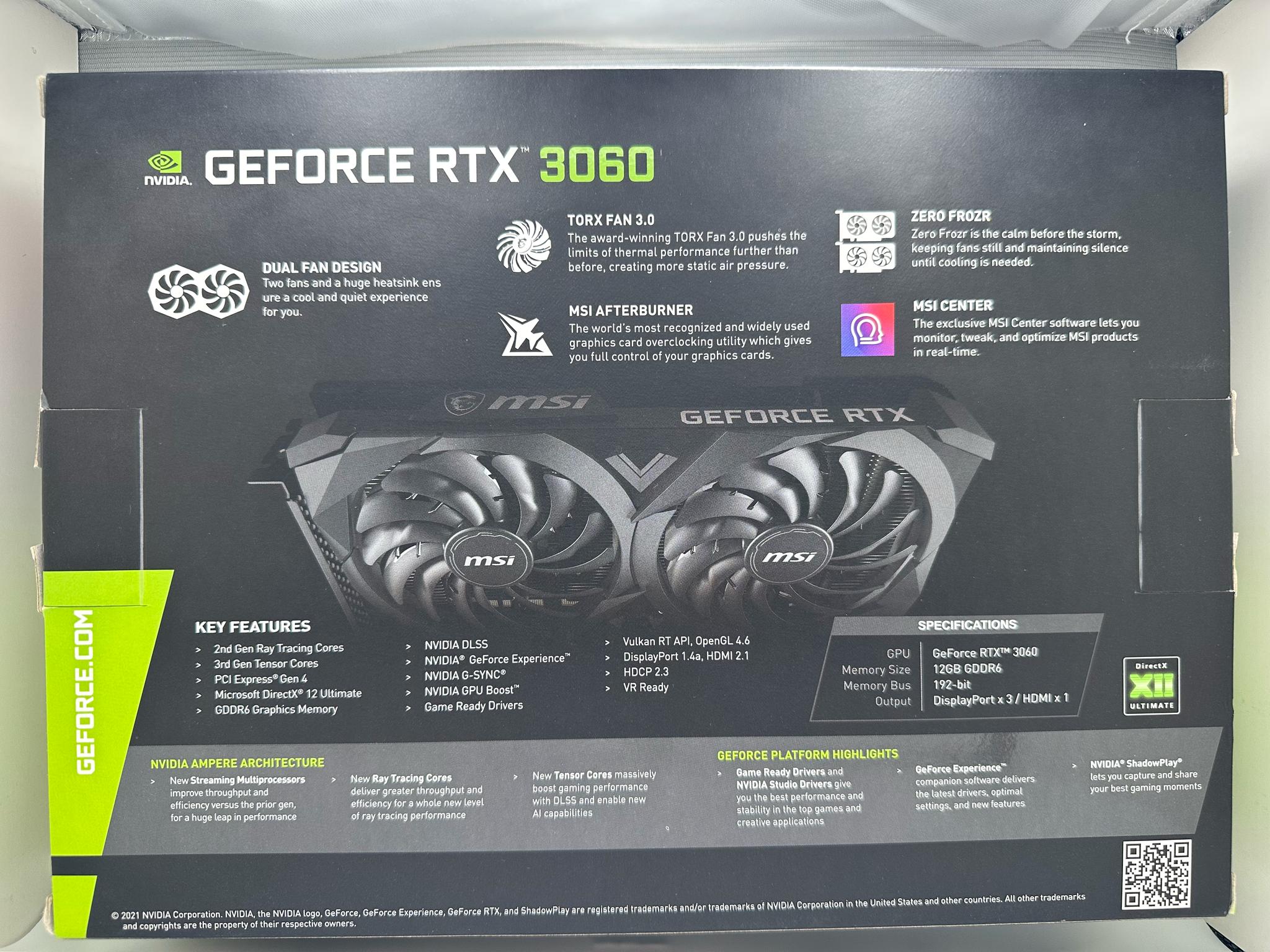 MSI GeForce RTX 3060 Ventus 2X 12G OC