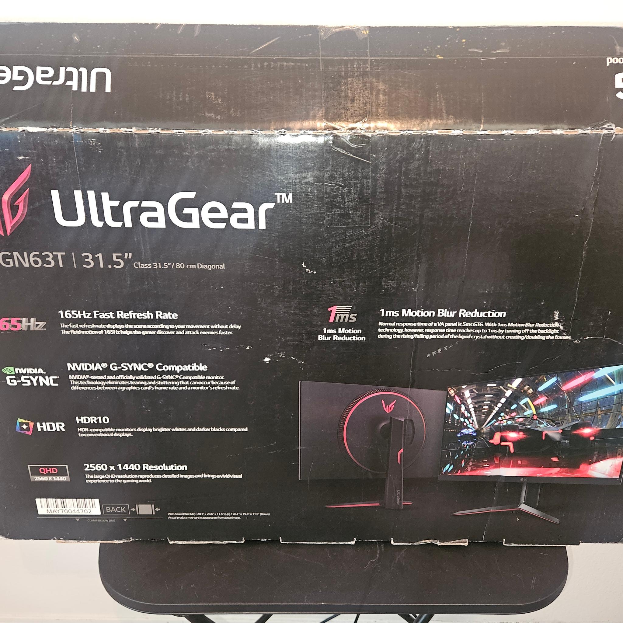 LG 32 Inch UltraGear QHD 1440P 165Hz HDR10 Monitor