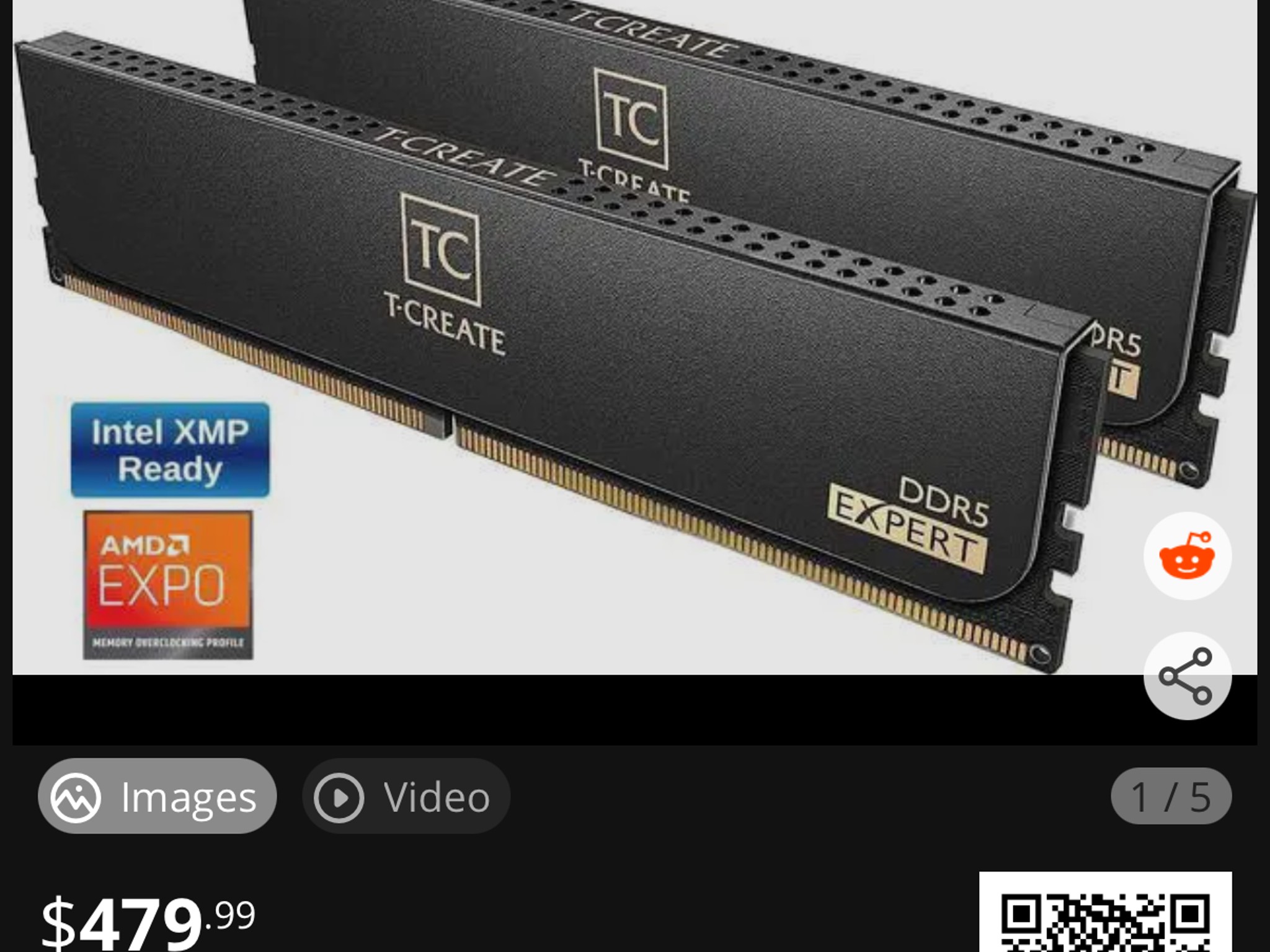 T-Create Expert DDR5 32GB (2x16GB) 6000MHz DIMM Intel XMP AMD EXPO