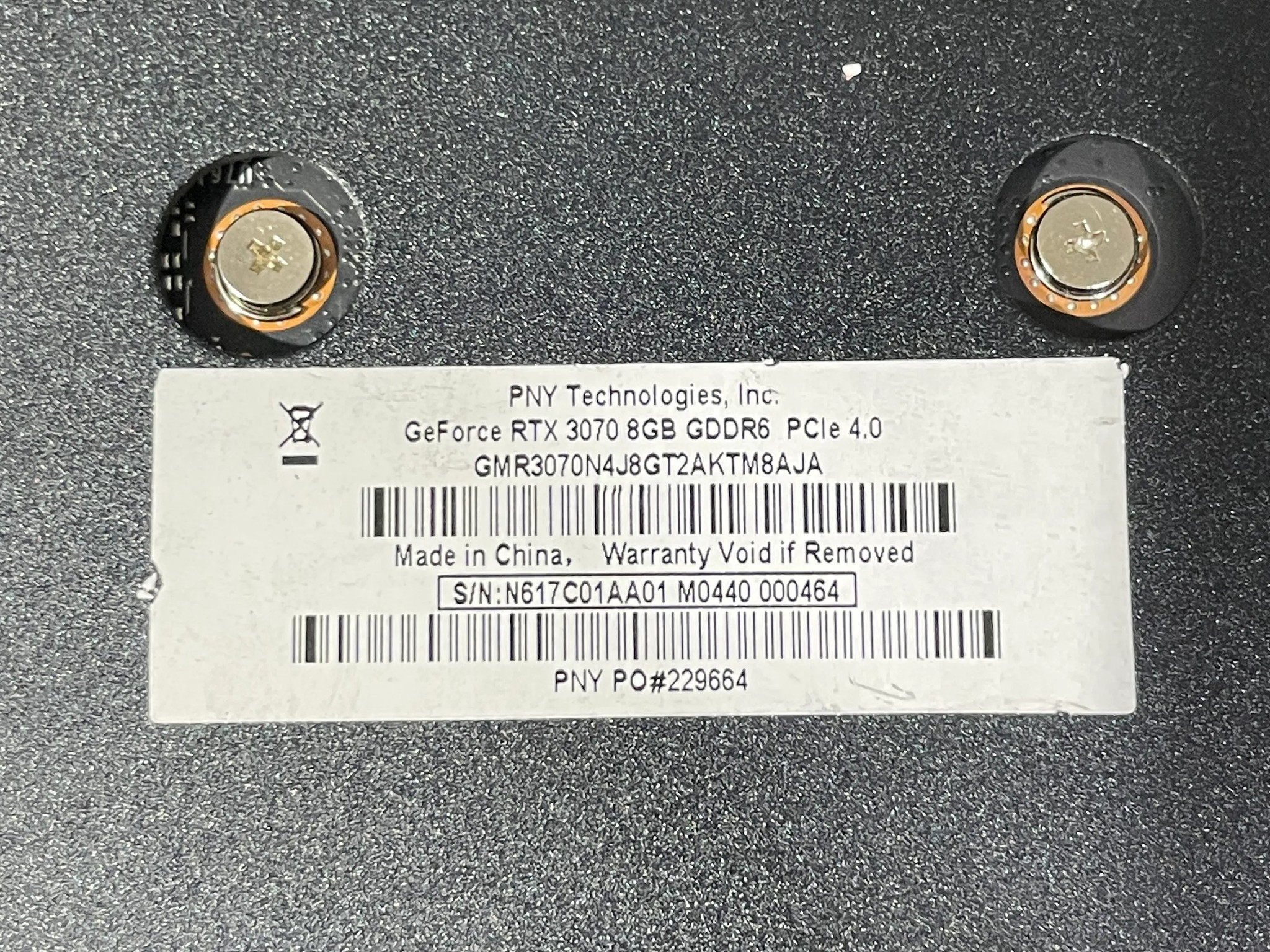 PNY RTX 3070 08G - Refurbished