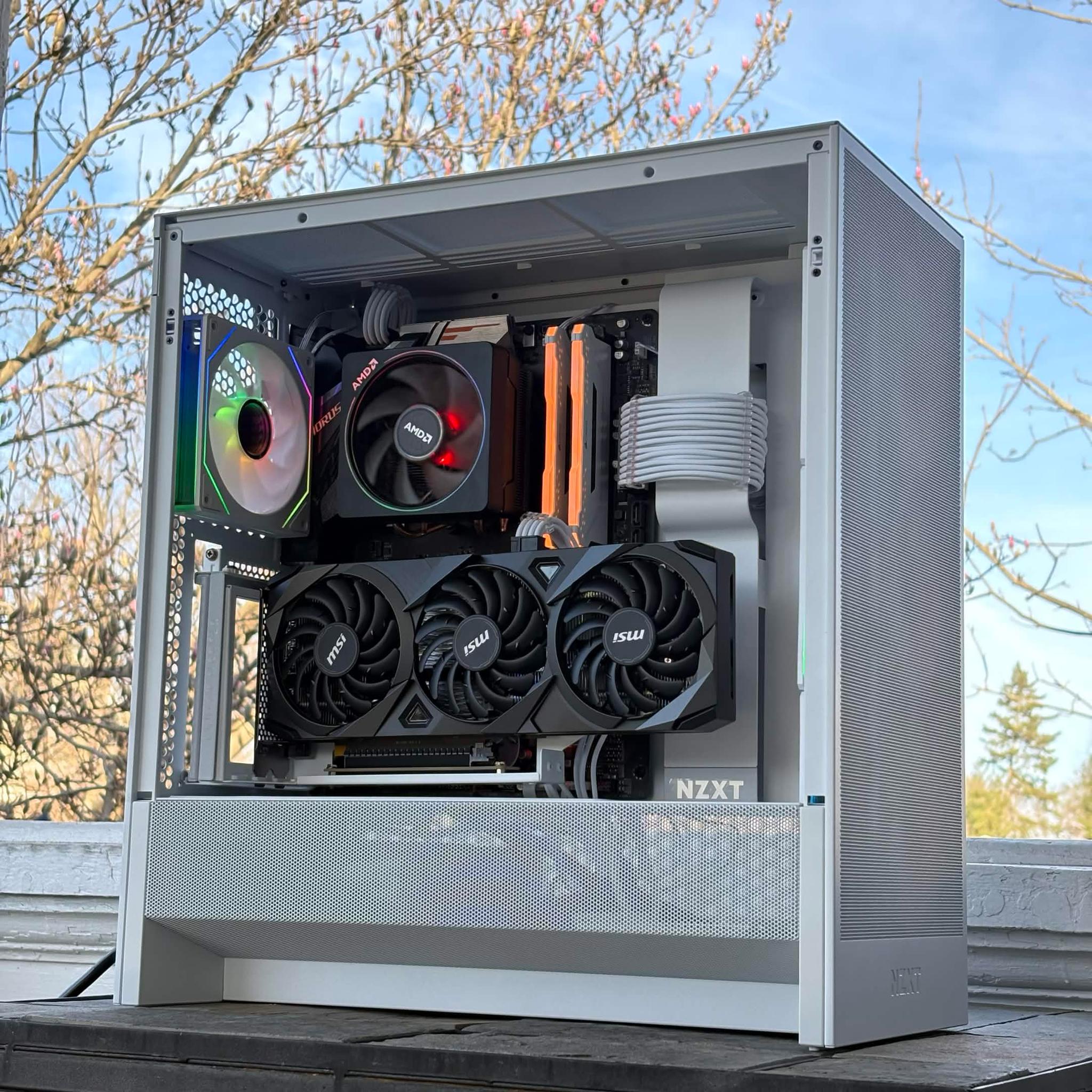 🐈‍⬛ Black Cat Customs “White Phantom” Gaming PC  Ryzen 7 3700X | RTX 3060 Ti | 16GB RGB | 1TB NVMe